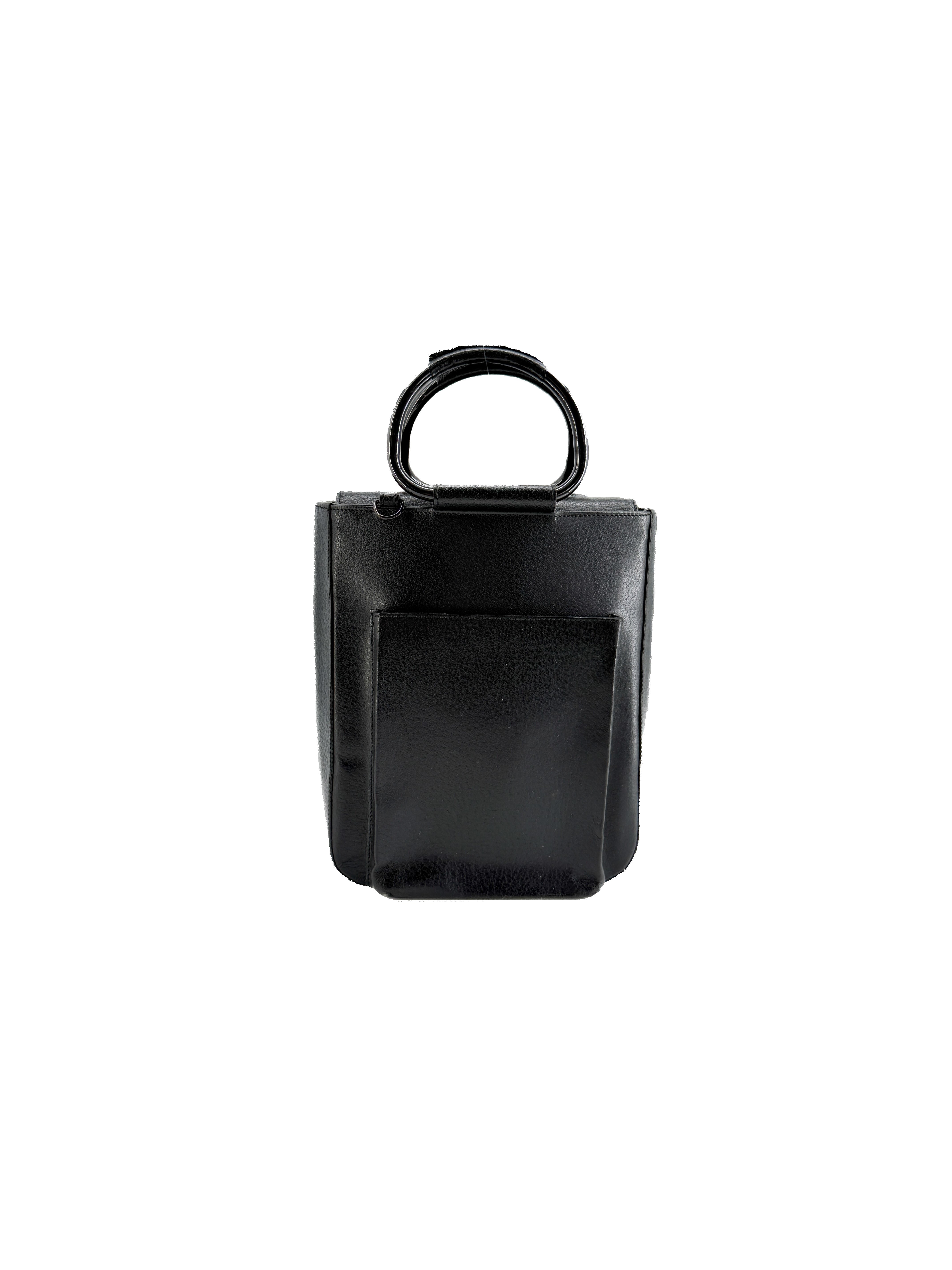 Gucci black vintage mini tote 0463