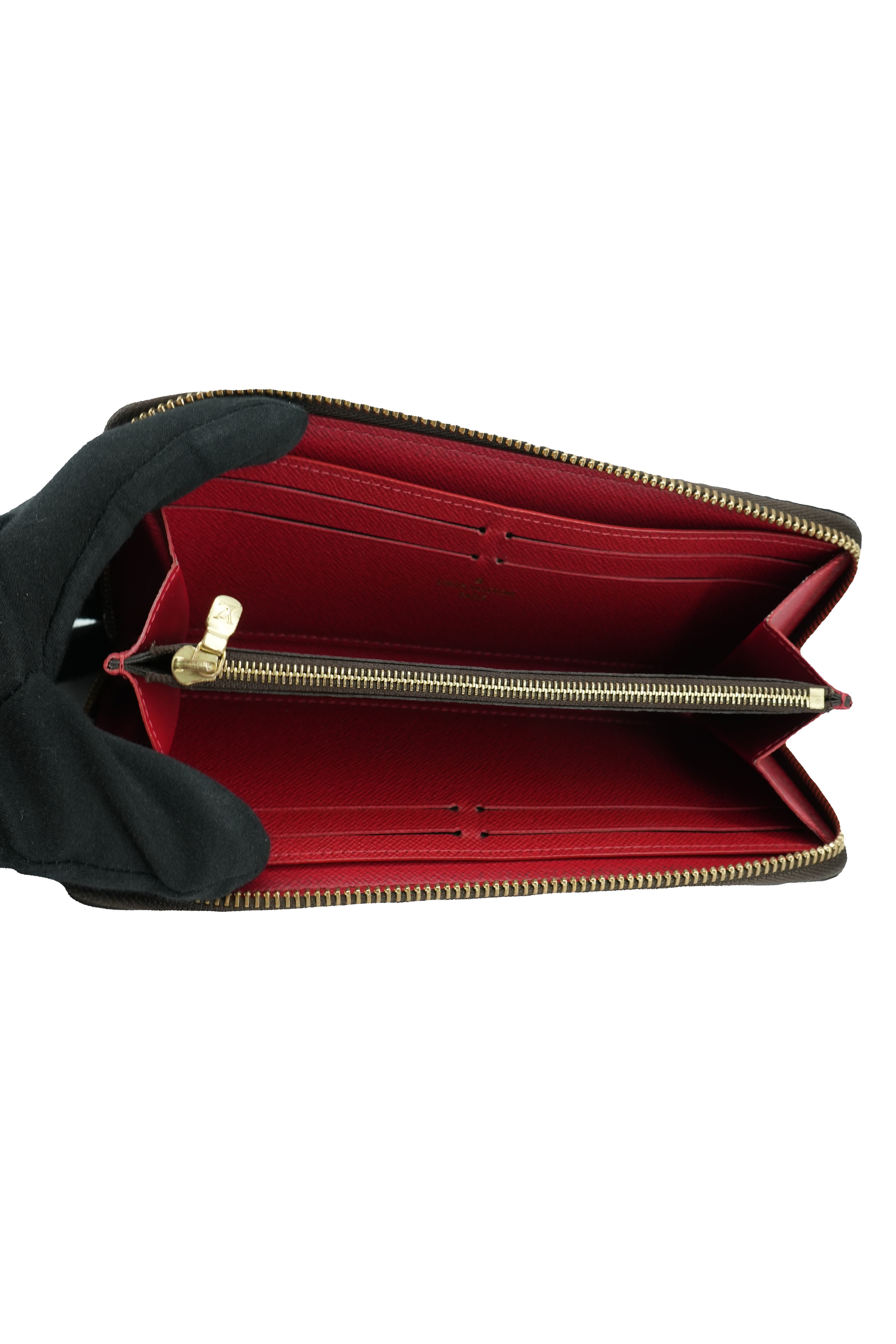 Louis Vuitton damier ebene Clemence wallet red SD3230