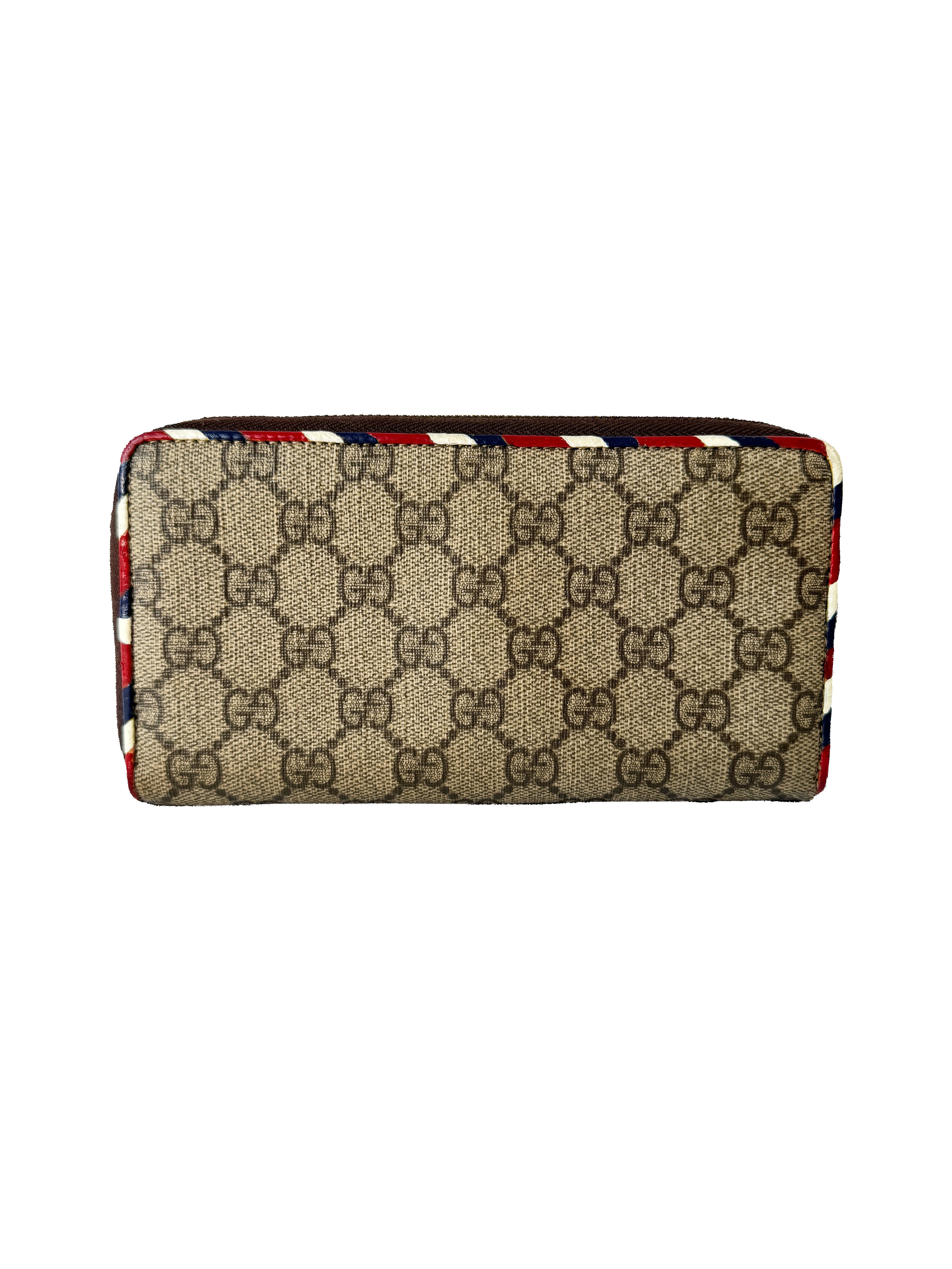 Gucci GG Supreme monogram UFO patch zip around wallet 473909.0959