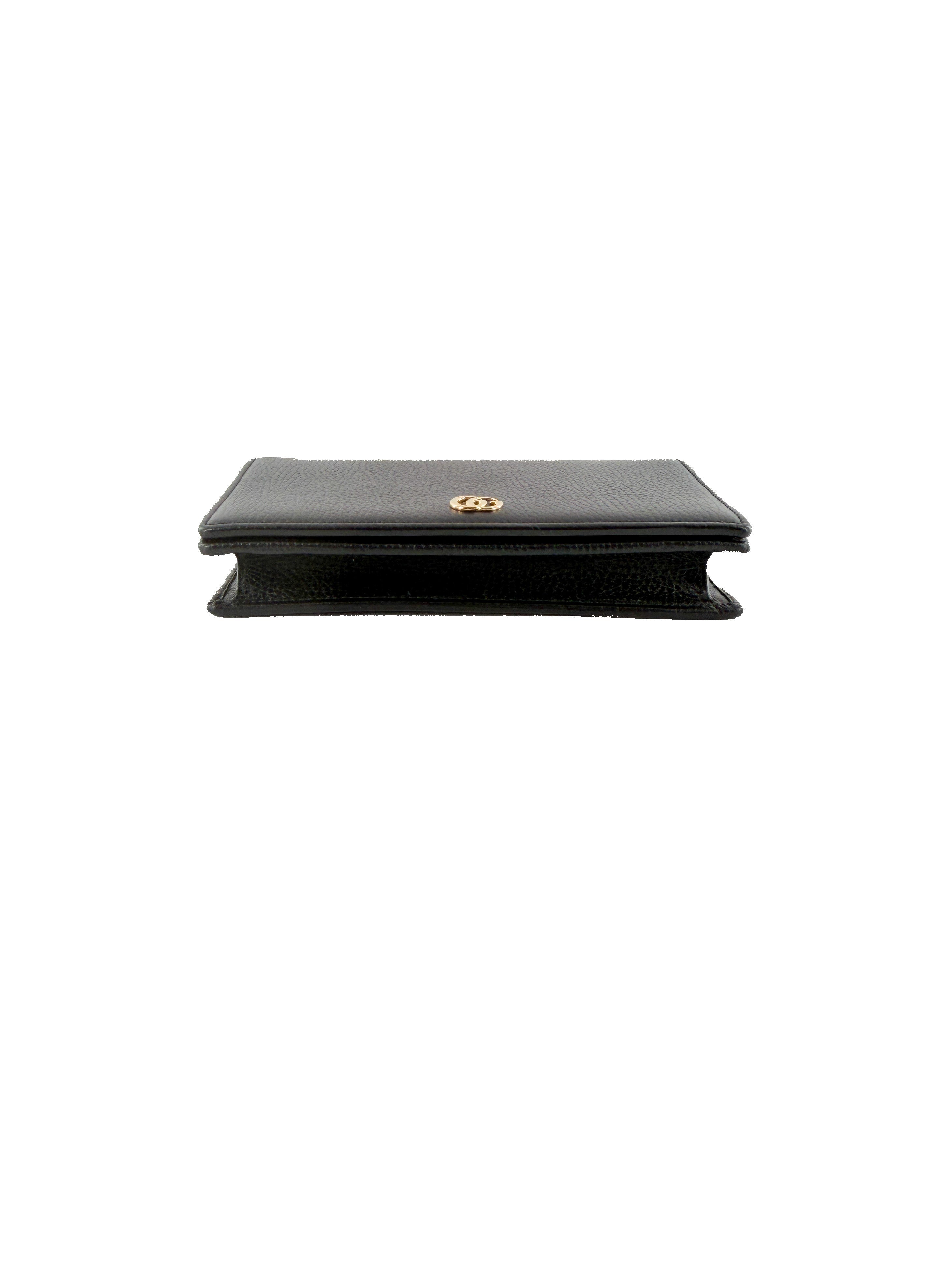 Gucci black leather Marmont wallet on chain 497985 2184 - My Girlfriend's Wardrobe LLC