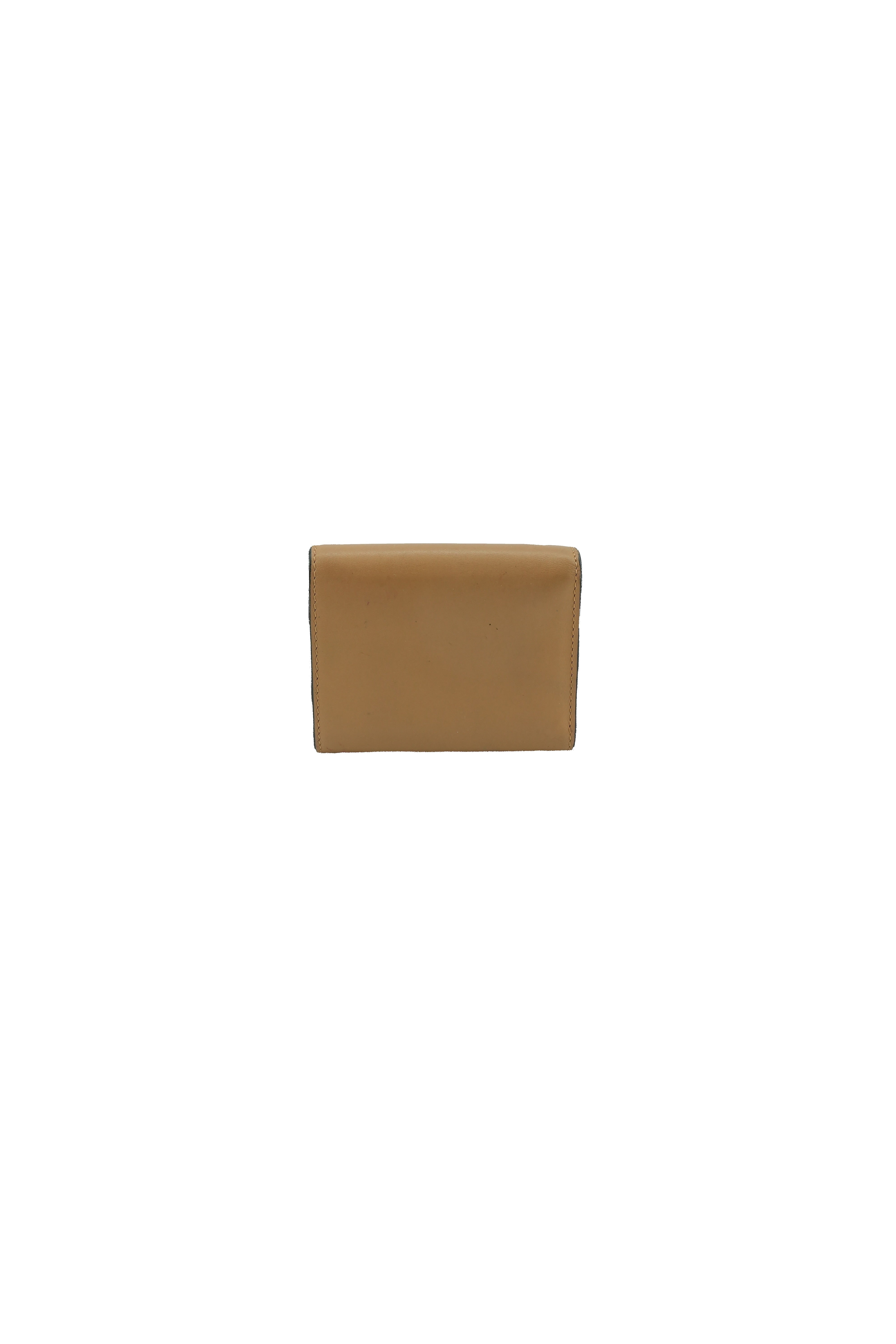 Versace brown leather Virtus V tri fold wallet