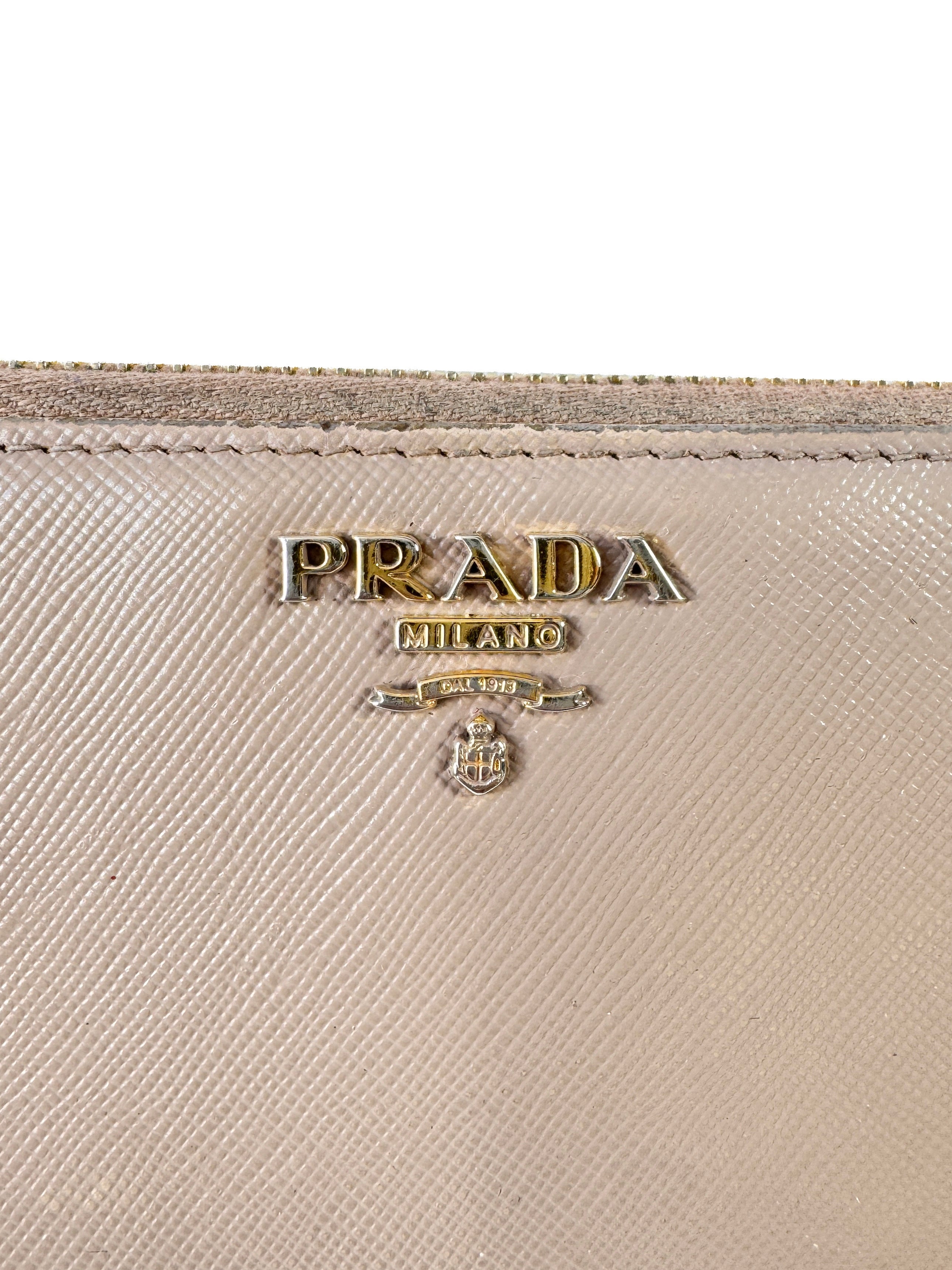 Prada ballet pink leather zip wallet *as is*