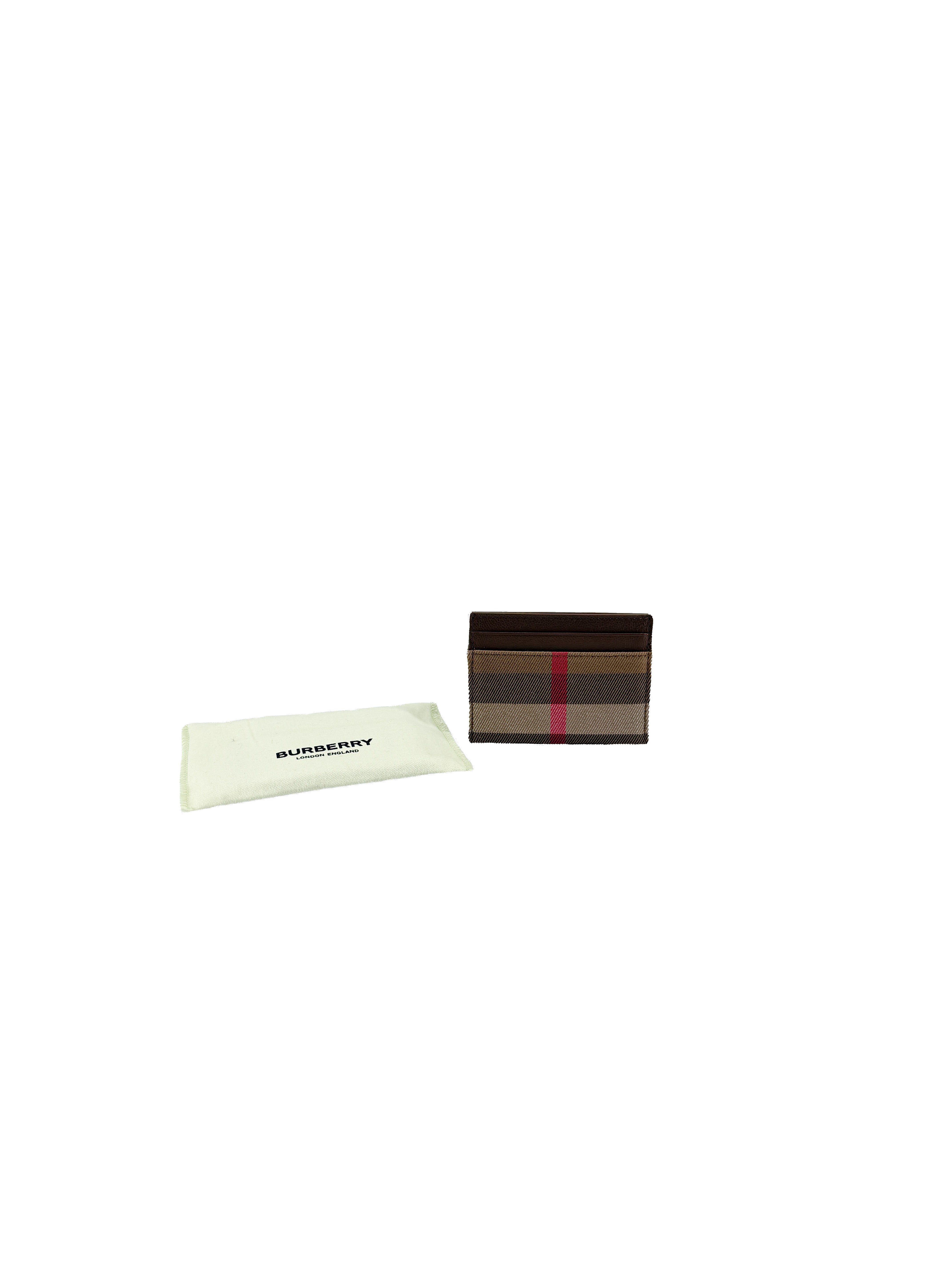 Burberry canvas leather check card case 8084540