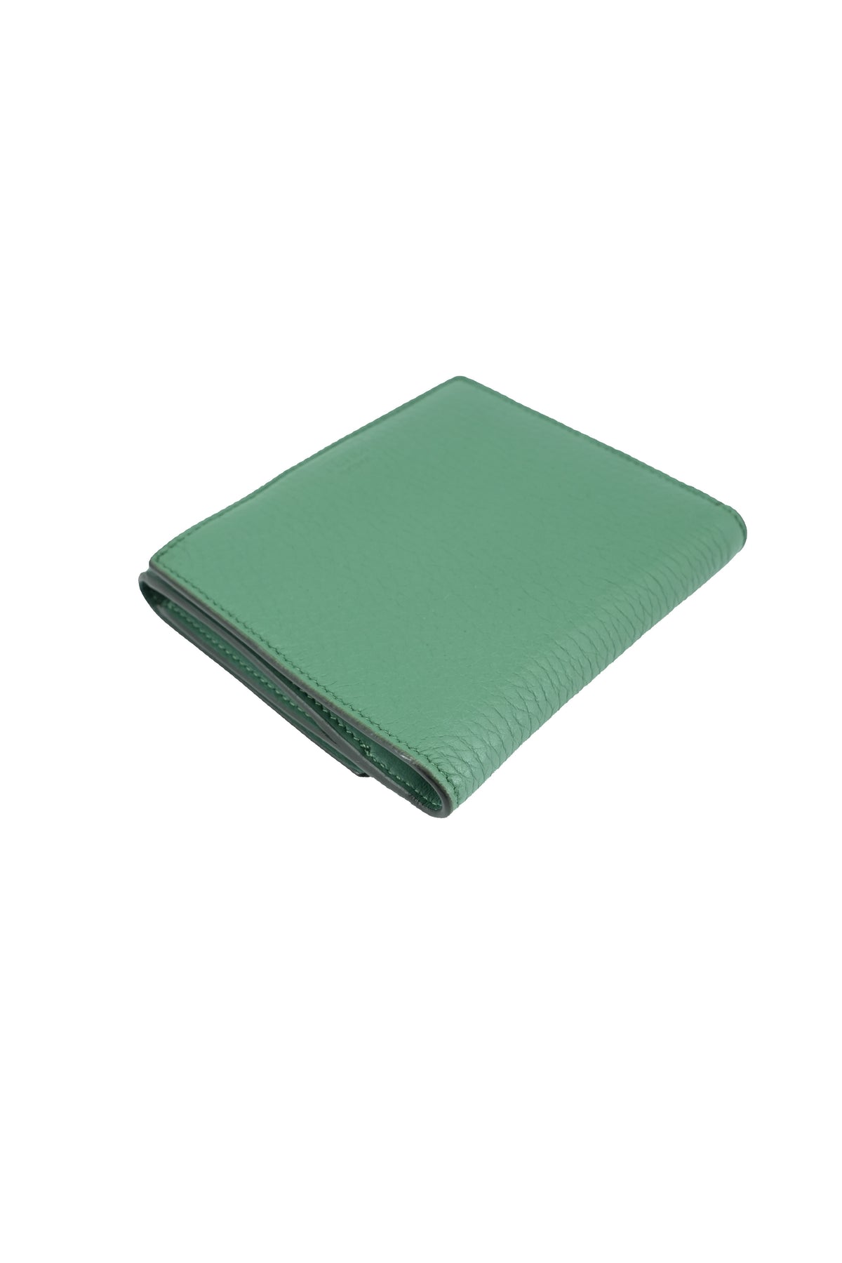 Fendi Selleria green leather compact Peekaboo wallet 1855