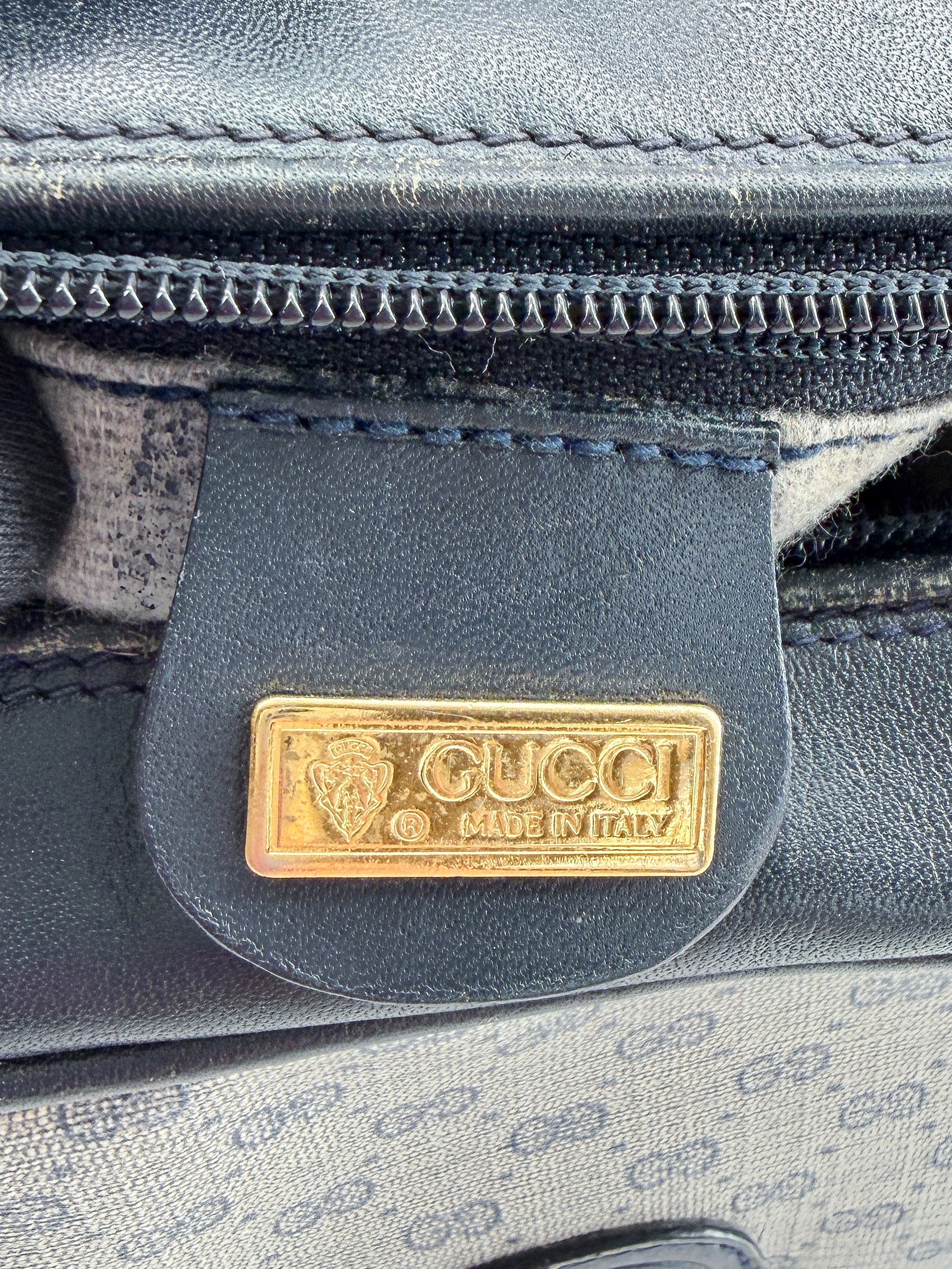 Gucci micro GG navy gray vintage crossbody 007-115-5770