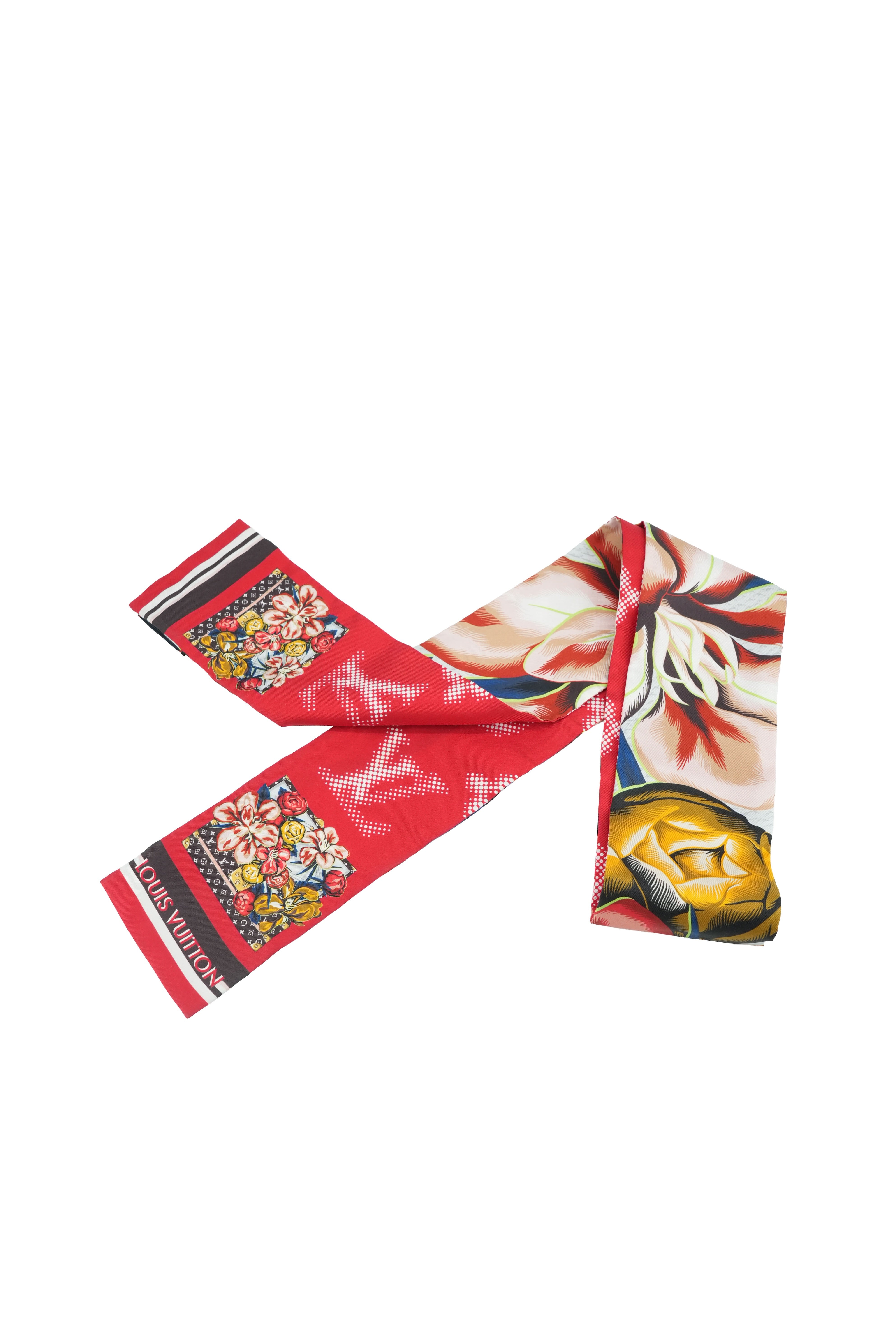 Louis Vuitton red Malle de Fleurs bandeau HS0261