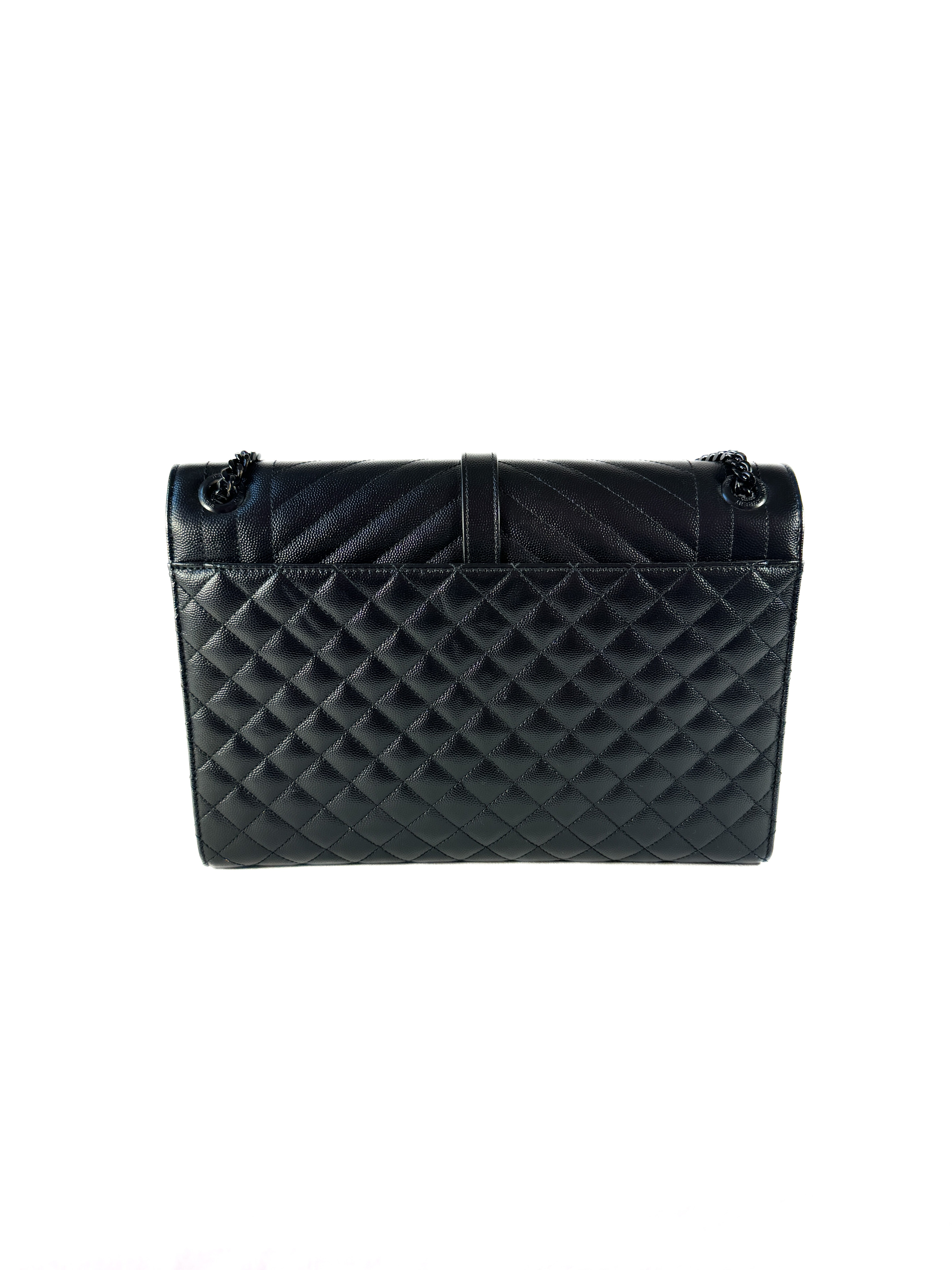 Saint Laurent black Grain De Poudre Textured Mixed Matelasse Large MAL600166-1220