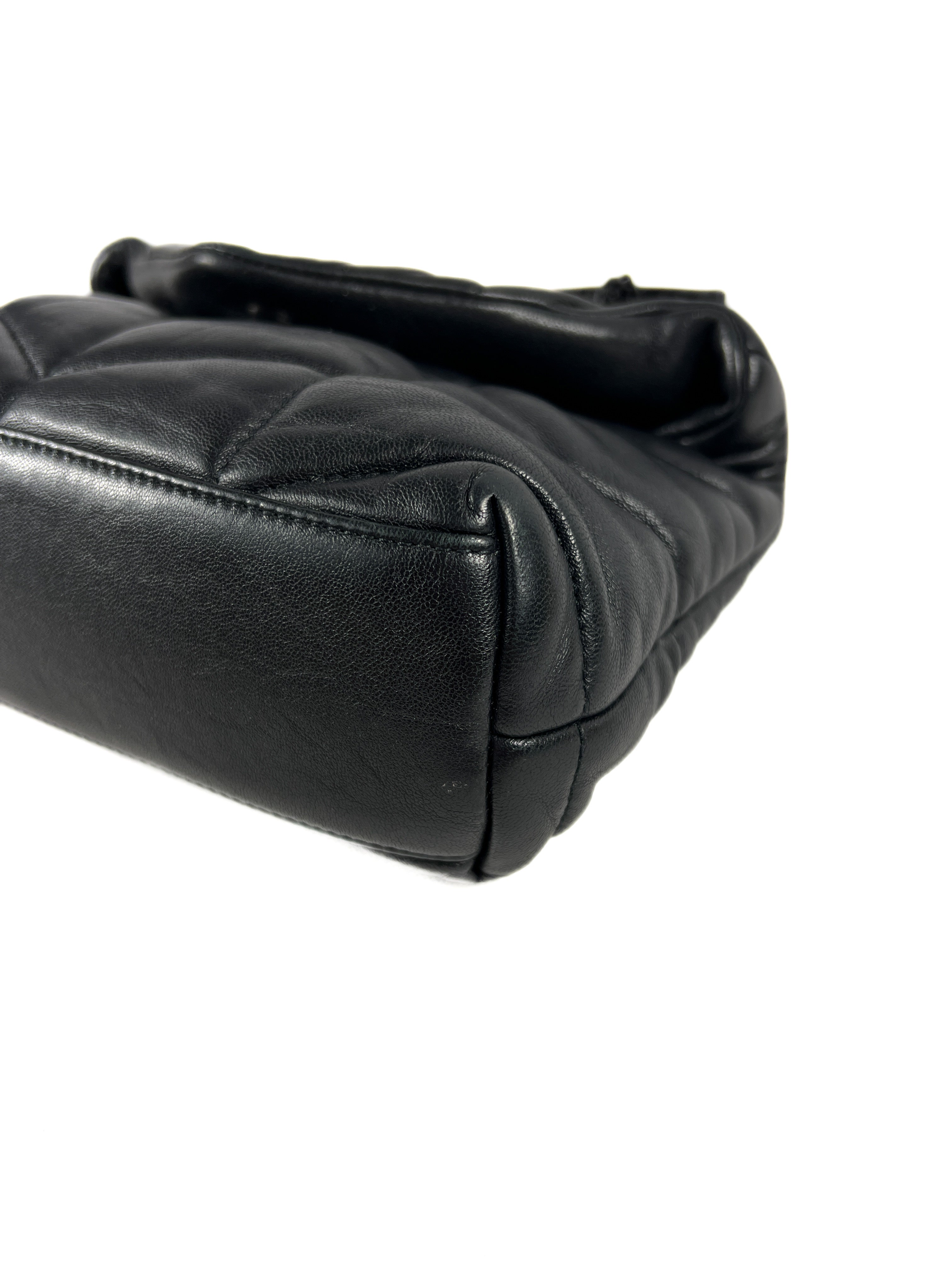 Saint Laurent black mini Lou puffer bag
