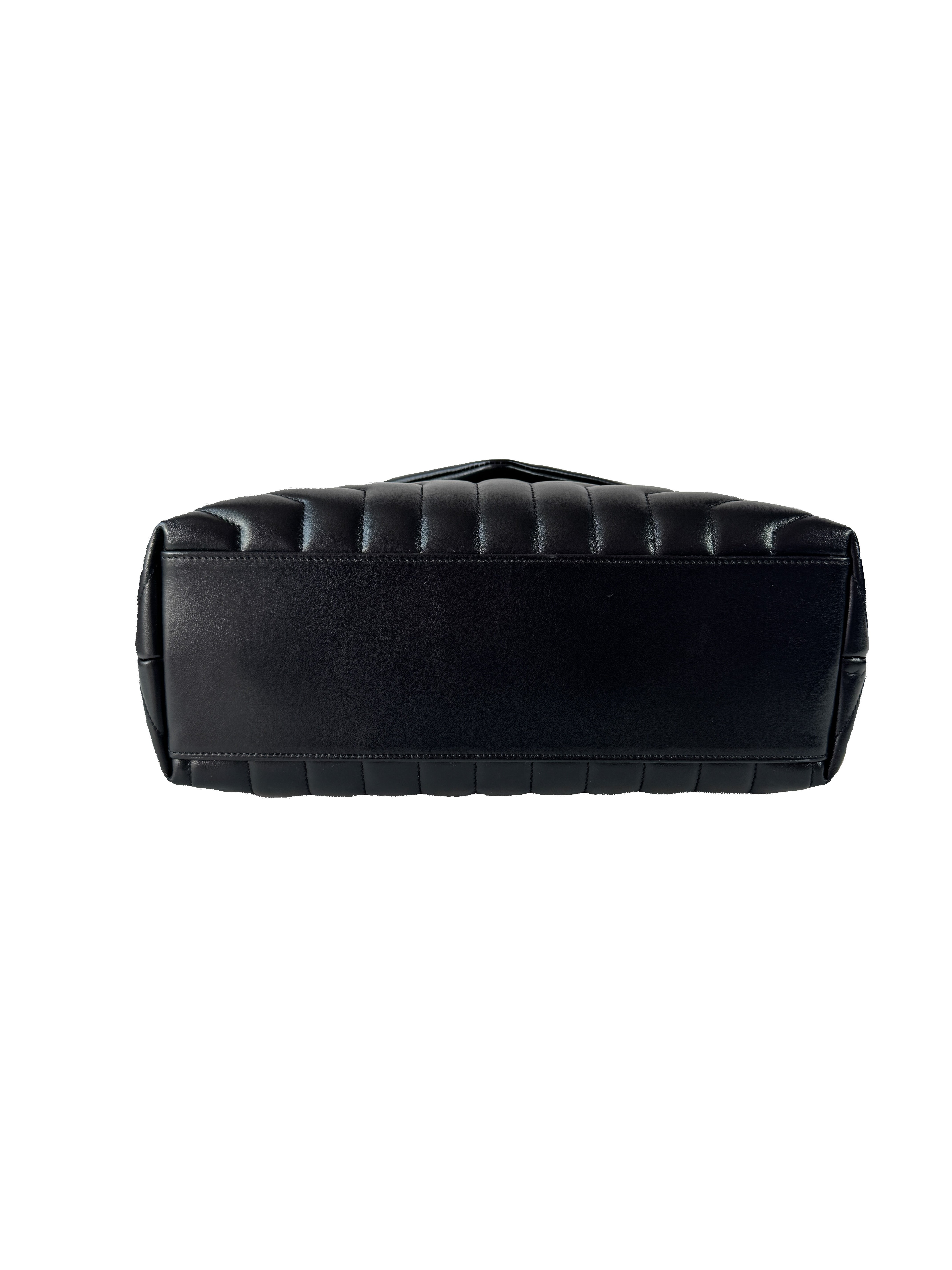 Saint Laurent Medium LouLou Black Matelasse Shoulder Bag AIM374946-0721