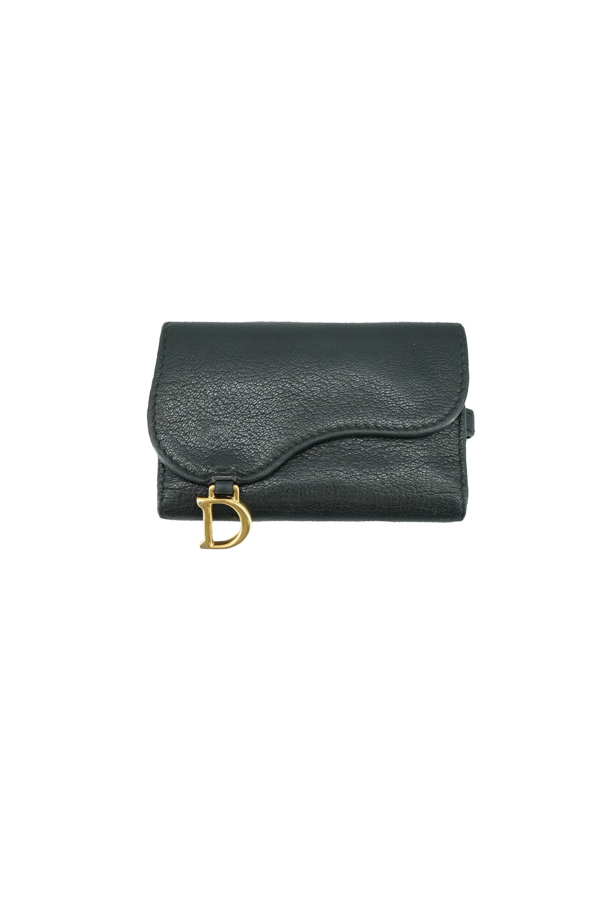 Christian Dior vintage black Saddle 4 key holder 1212