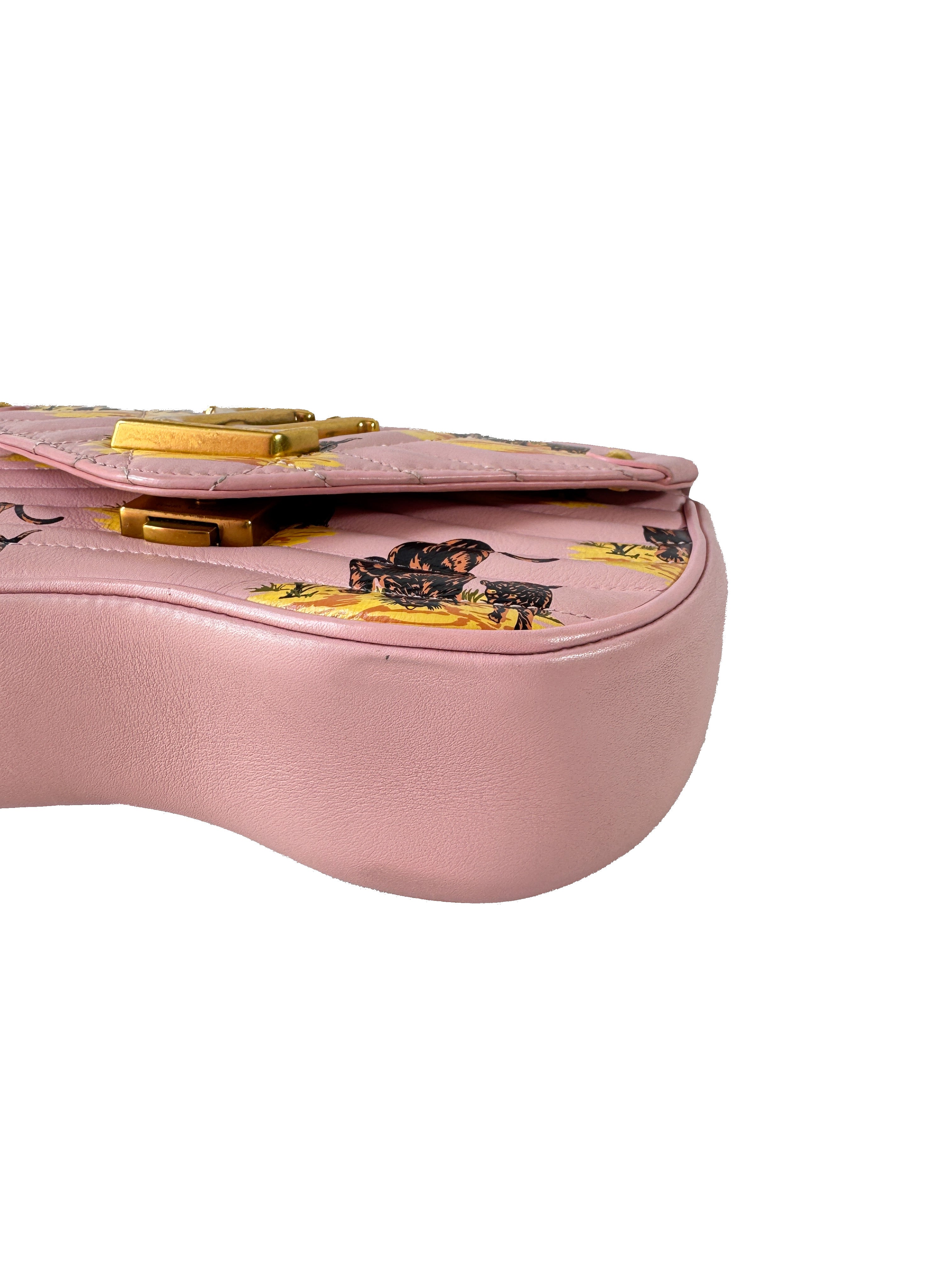 Louis Vuitton pink New Wave chain leopard crossbody PM