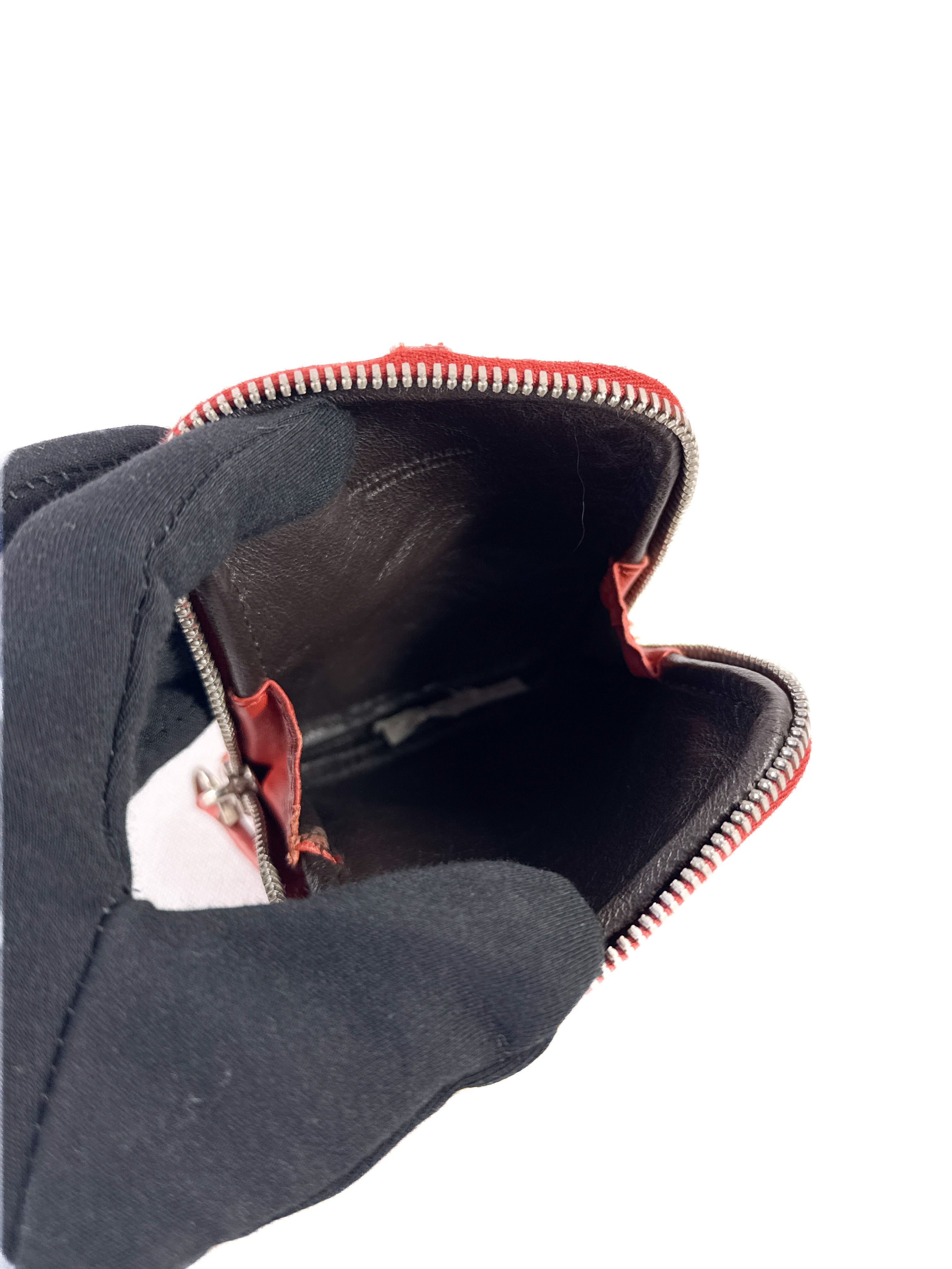 Bottega Veneta red intrecciato leather nano zip tech case lanyard 217589 V001D 6503