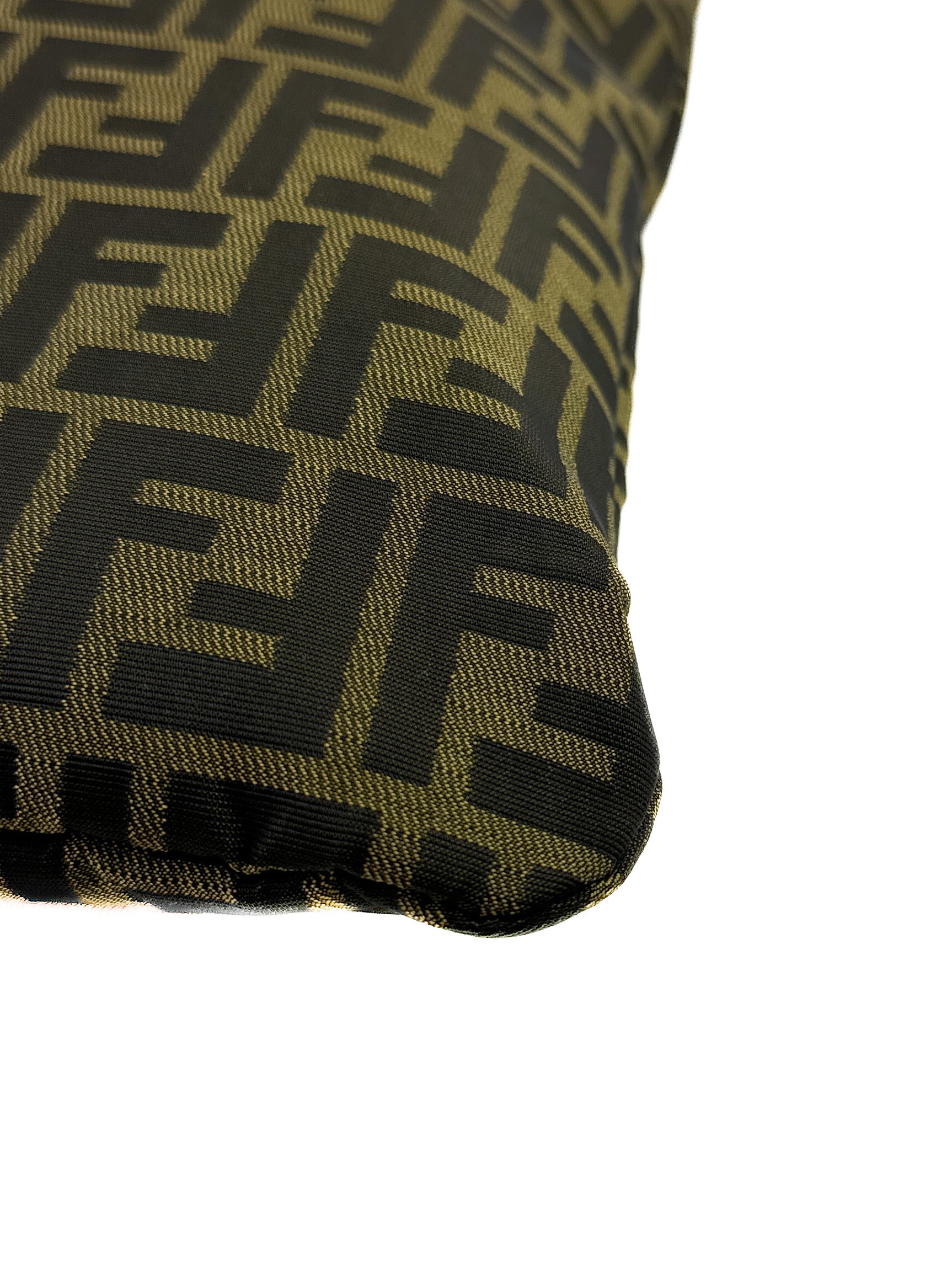 Fendi vintage olive black Zucca tote w/ leather pouch