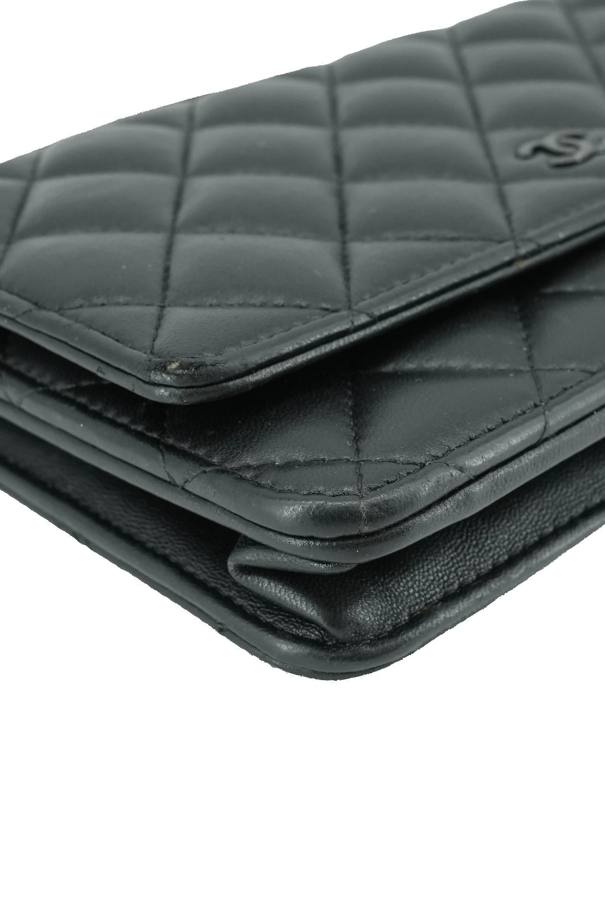 Chanel black quilted So Black classic wallet on chain KN15TKNK