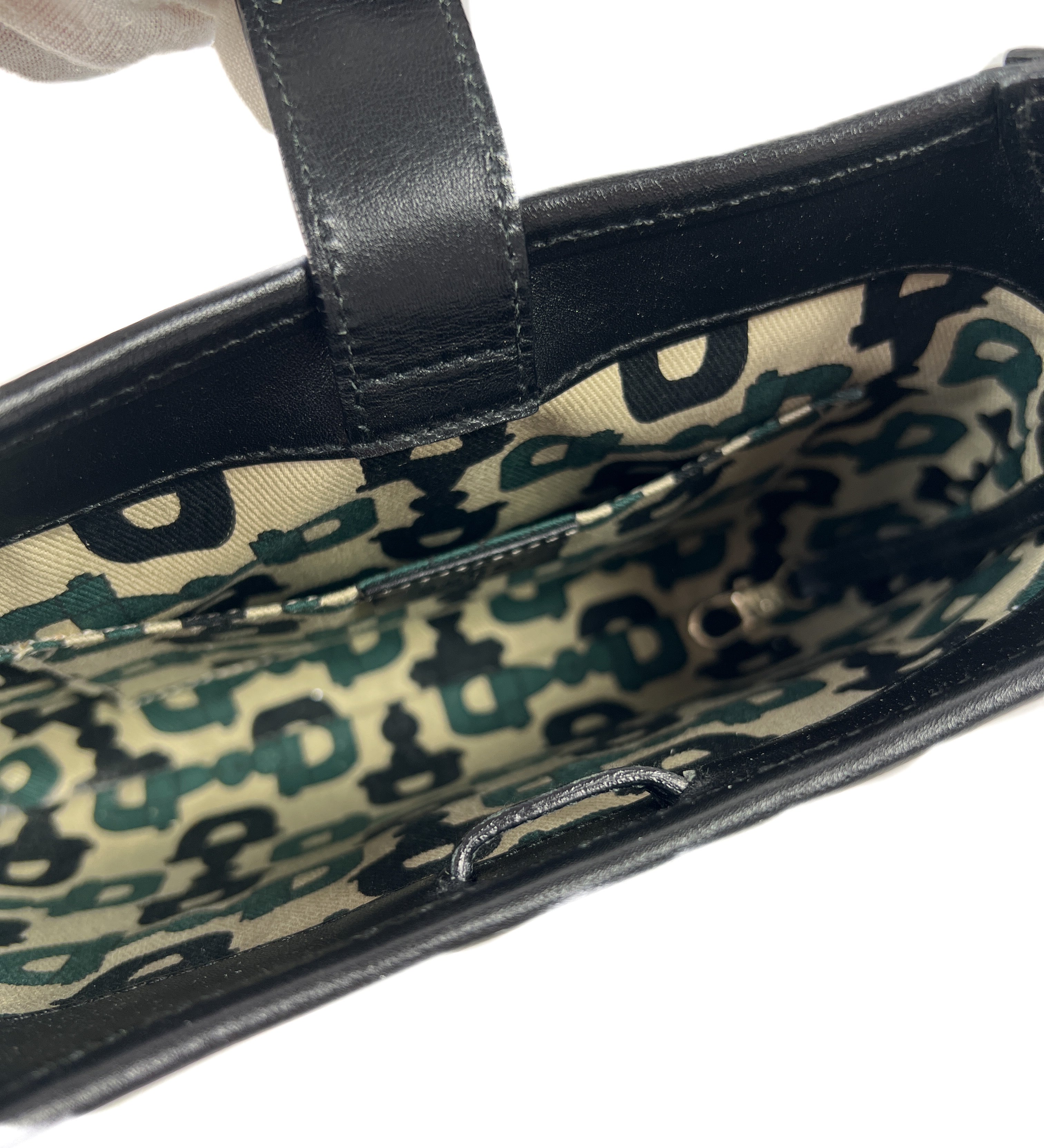 Gucci black leather mini Guccissima bag