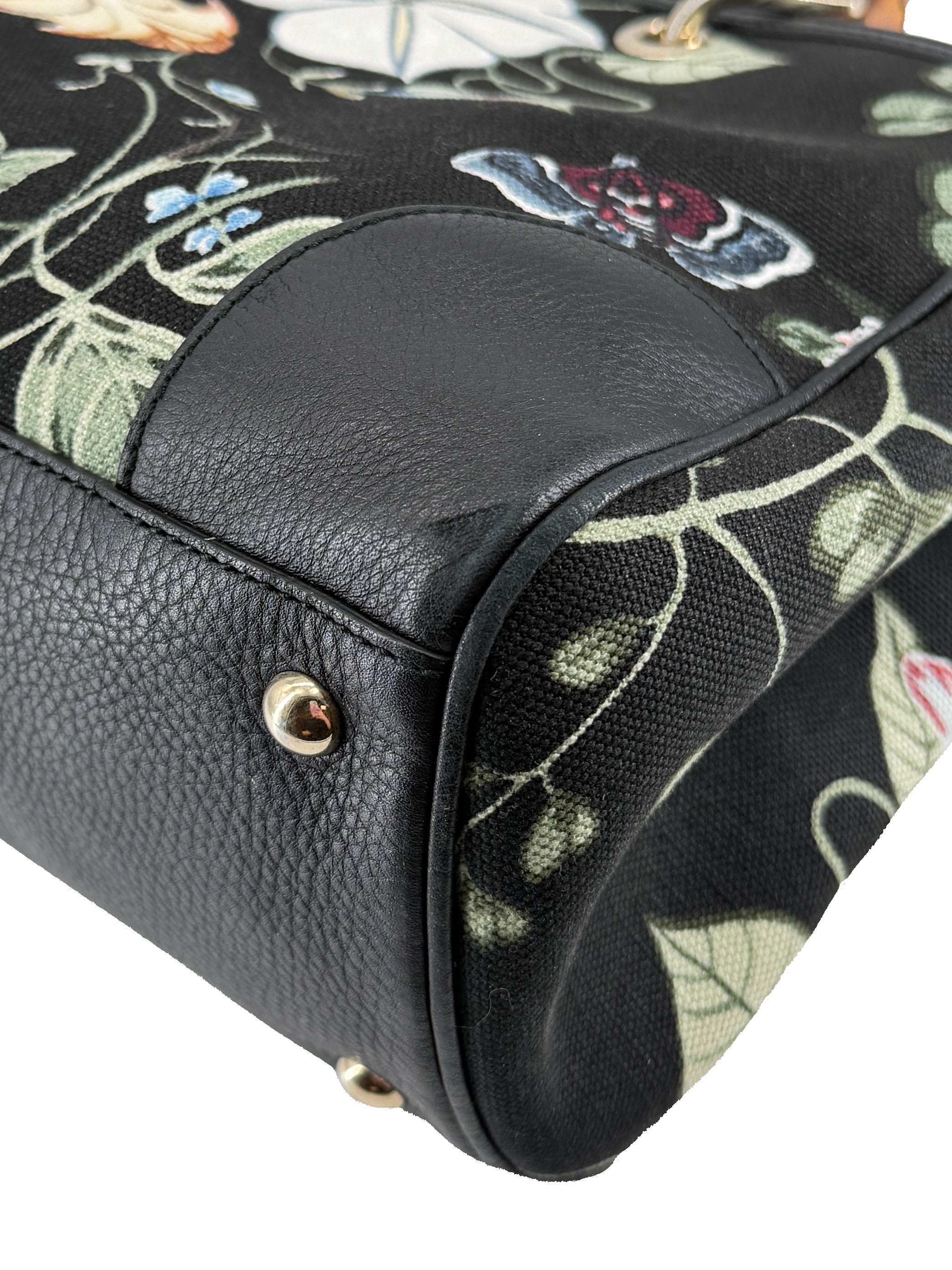 Gucci floral Knight medium Bamboo shopper 323660 520981