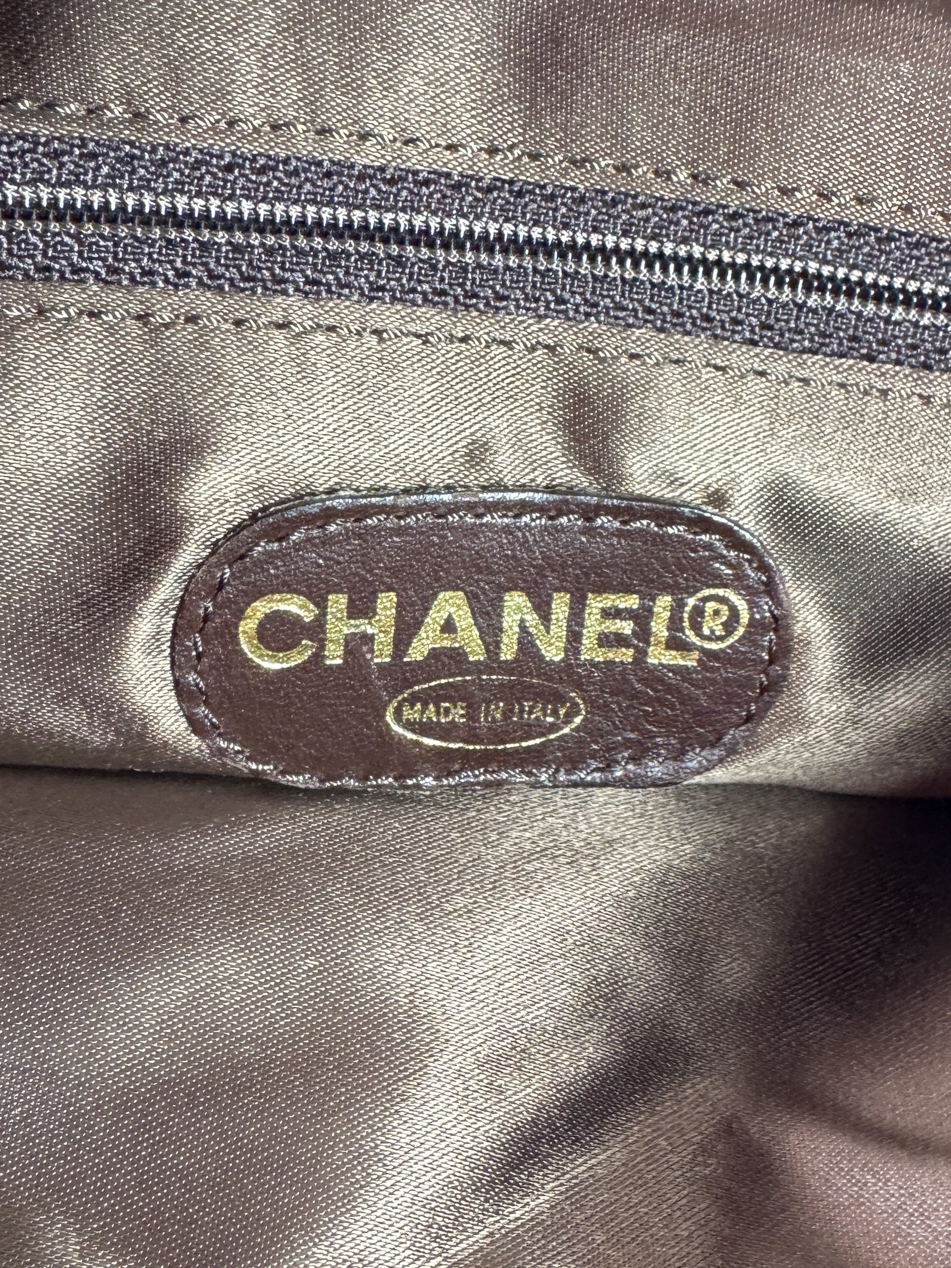 Chanel brown suede CC logo tassel bag 5009482