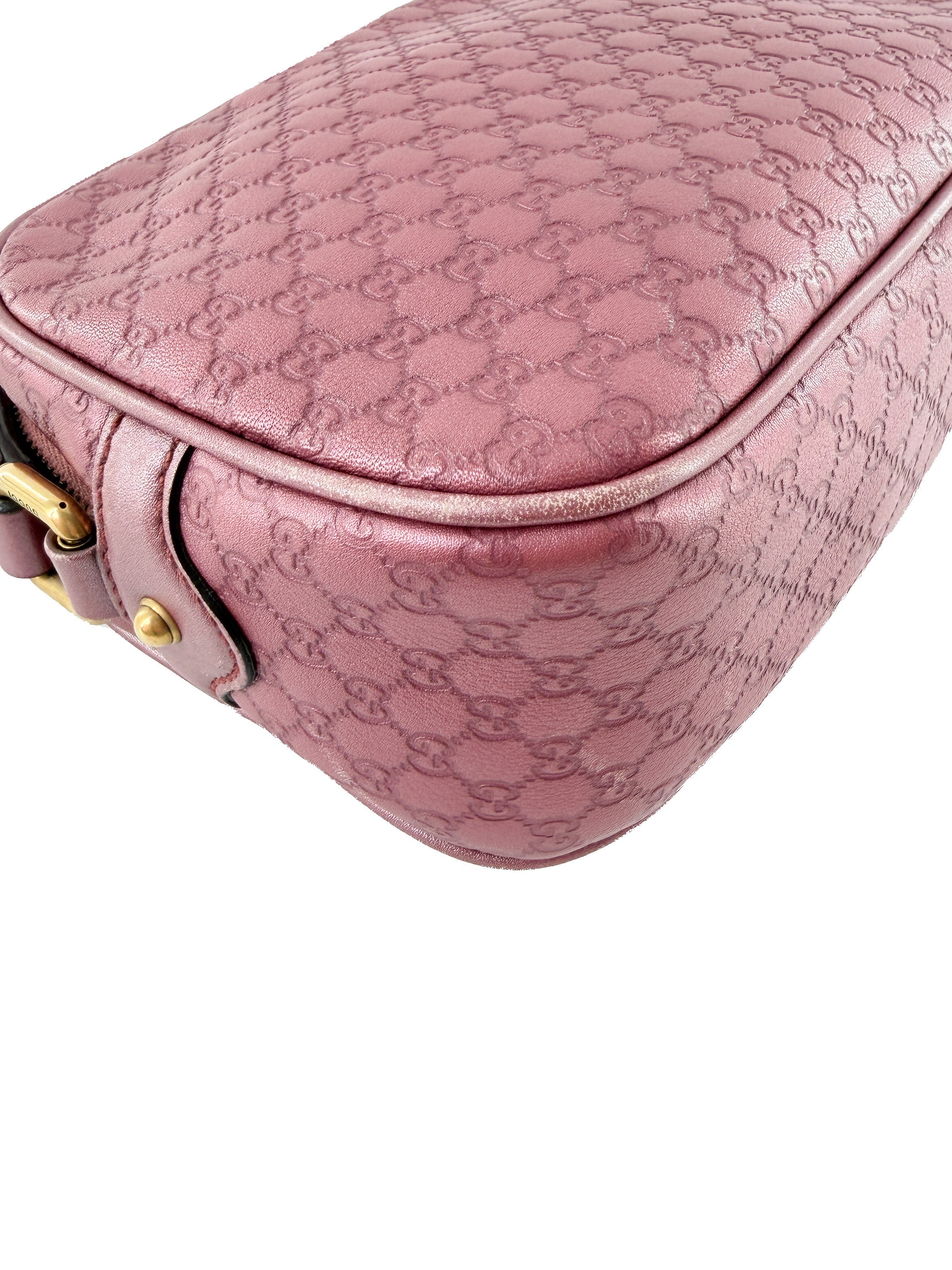 Gucci pink GG microguccissima Sunshine disco leather crossbody 209533 525040