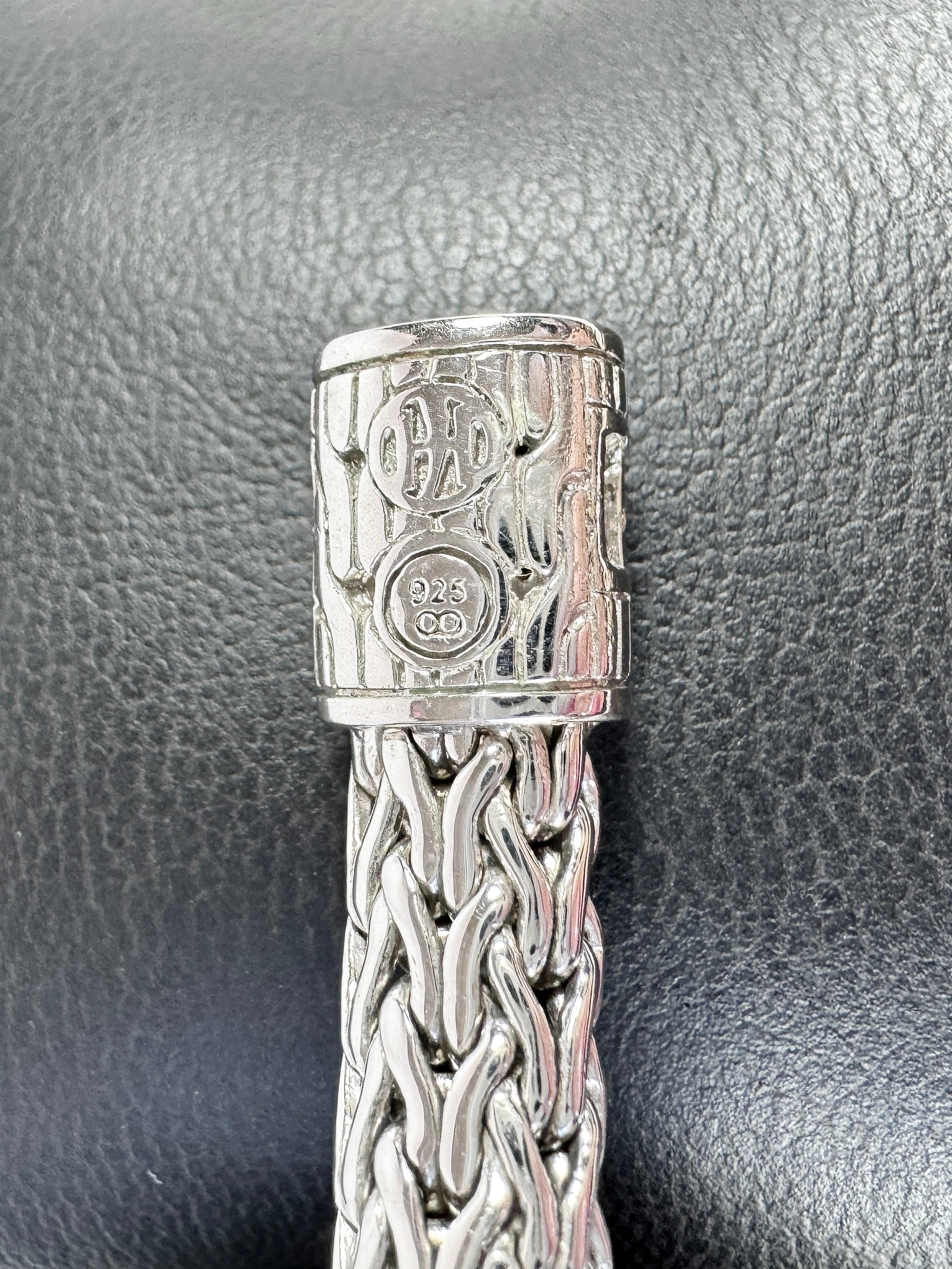 John Hardy sterling silver and black sapphires classic chain bracelet