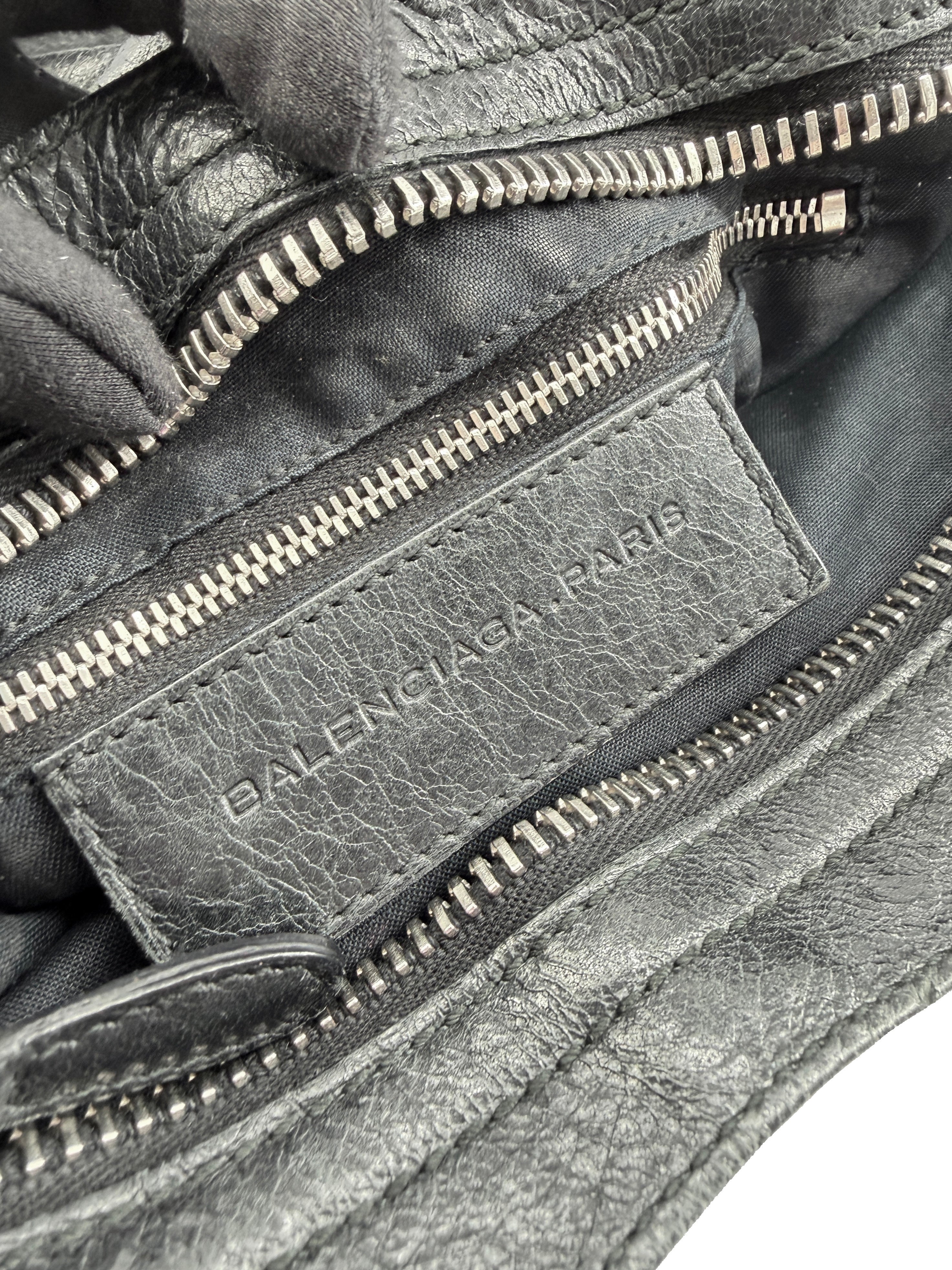 Balenciaga black leather Giant Motocross City handbag 173084-001013 - My Girlfriend's Wardrobe LLC