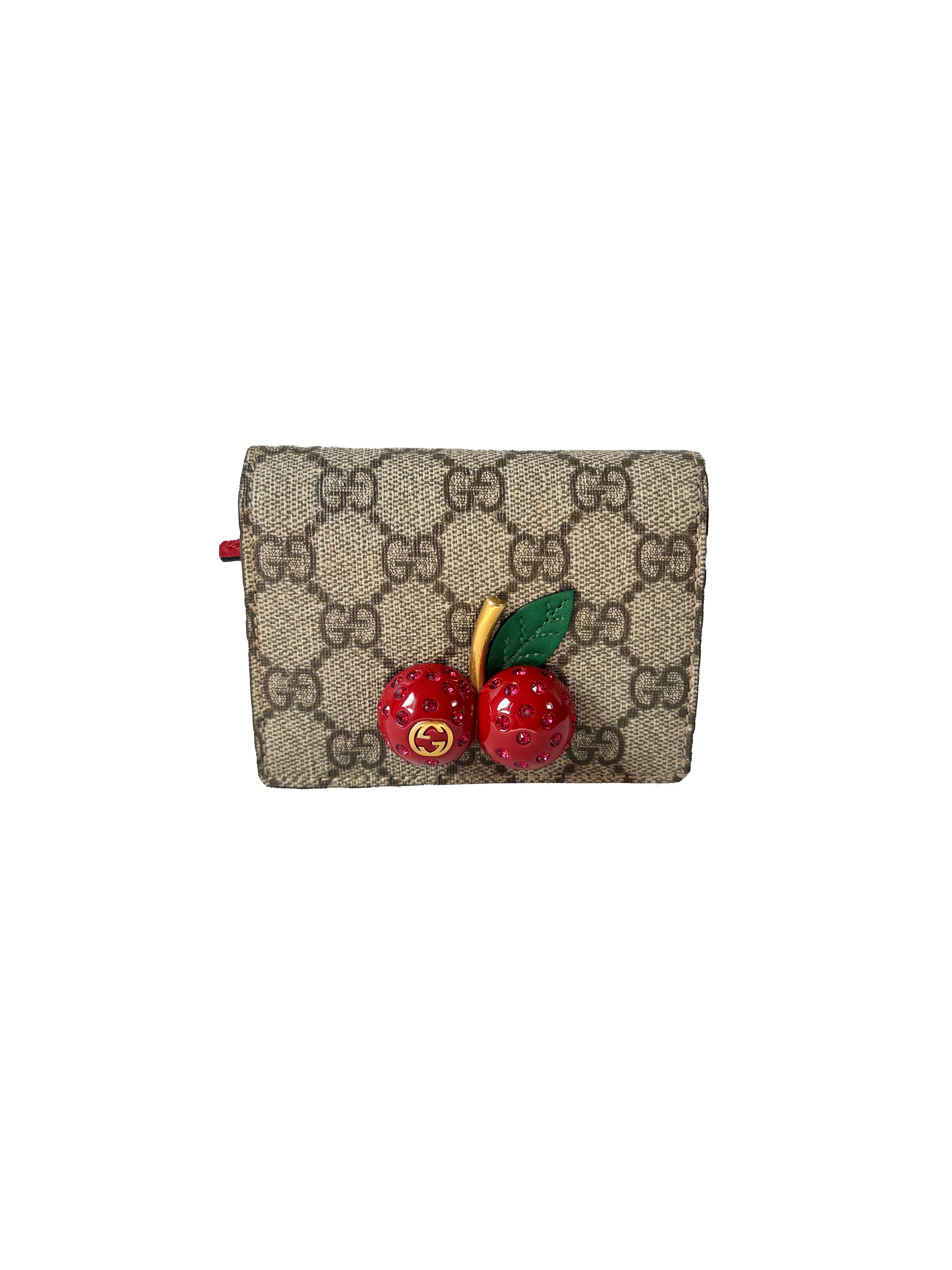 Gucci GG Supreme signature cherry cardholder wallet 4760501147