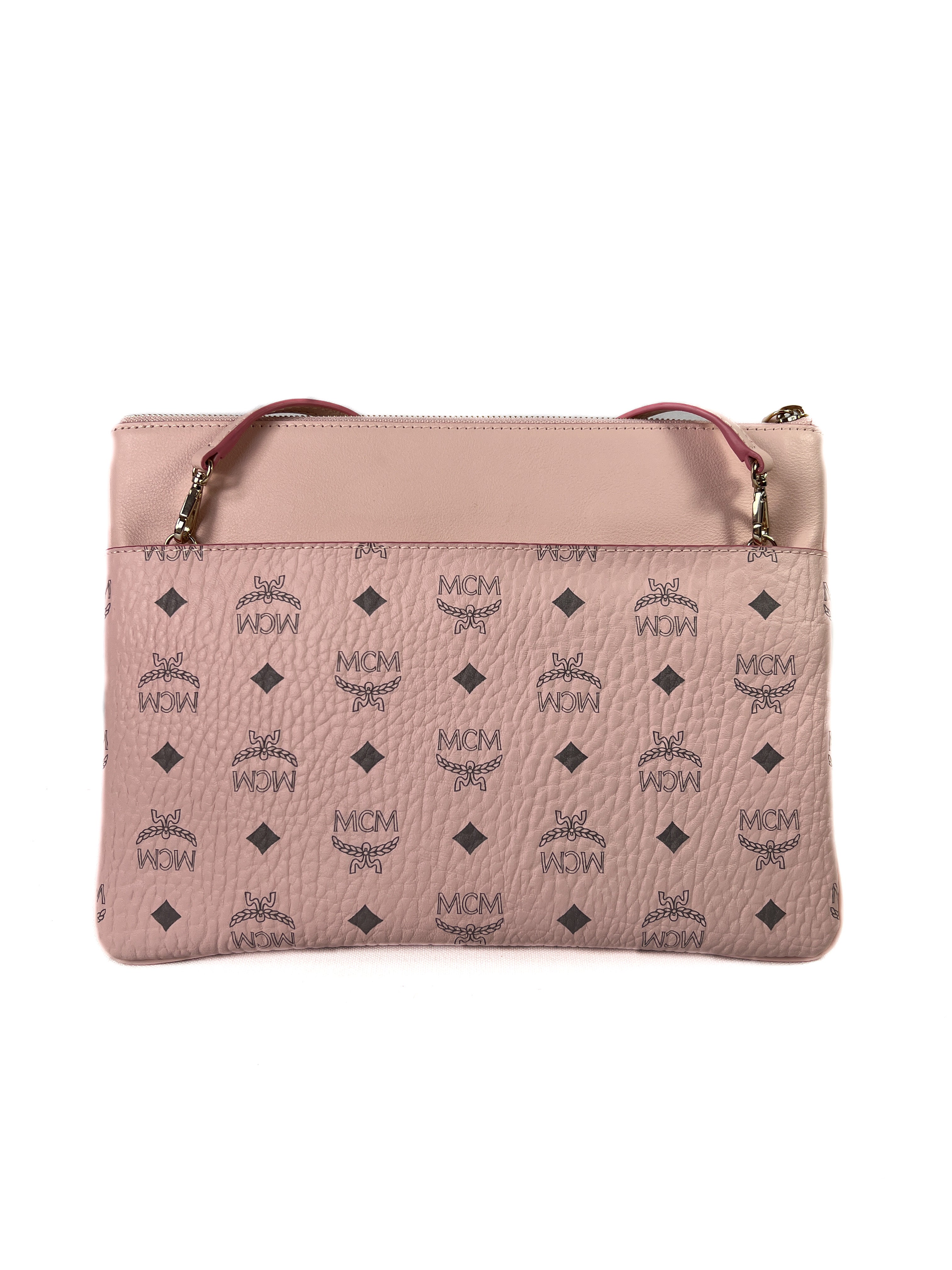 MCM pink visetos slim pouch crossbody