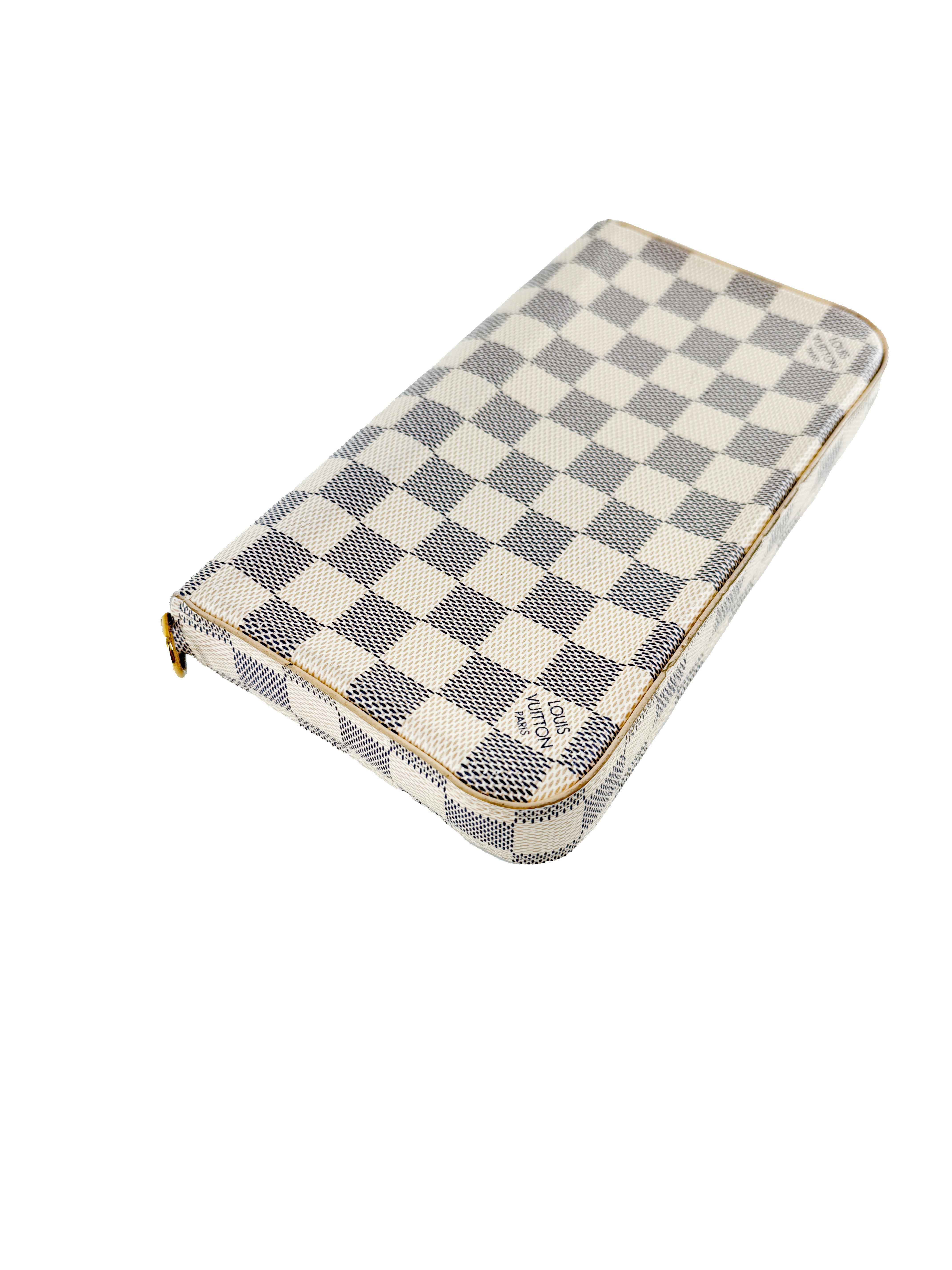 Louis Vuitton damier azur pochette Felicie chain wallet rose ballerine w/ inserts MI1250