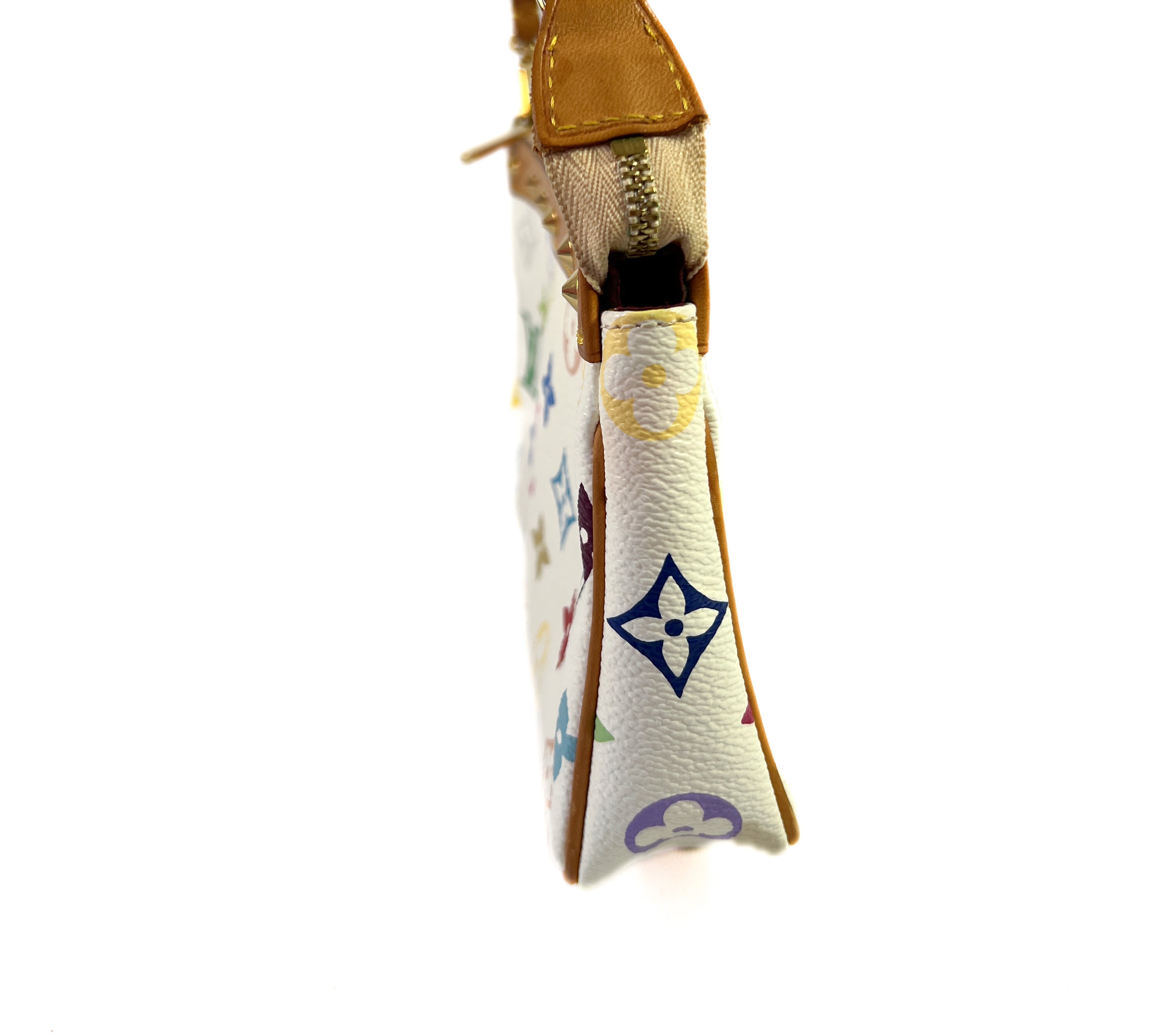 Louis Vuitton x Takashi Murakami white multi color pochette