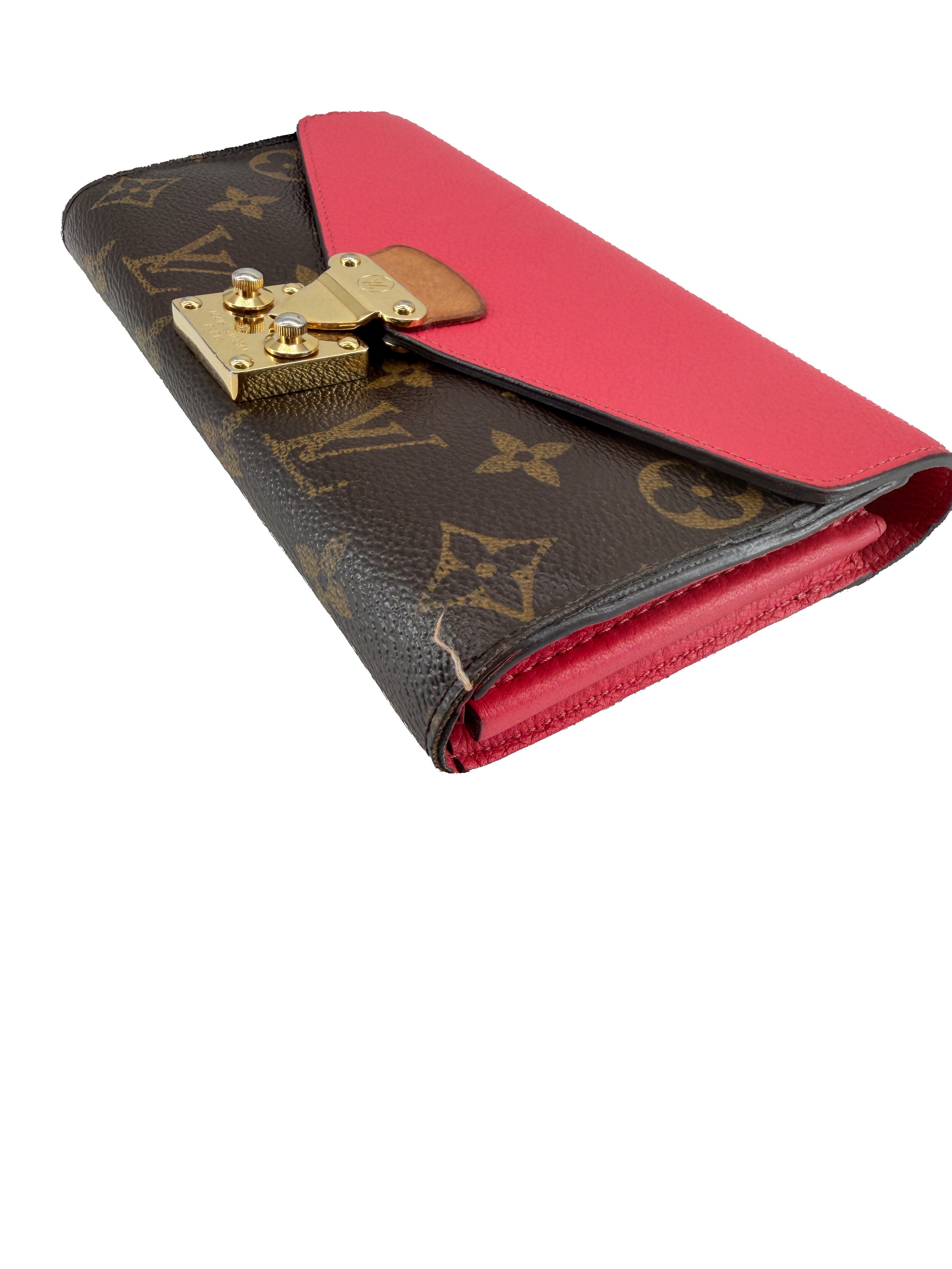 Louis Vuitton pink brown monogram Pallas wallet