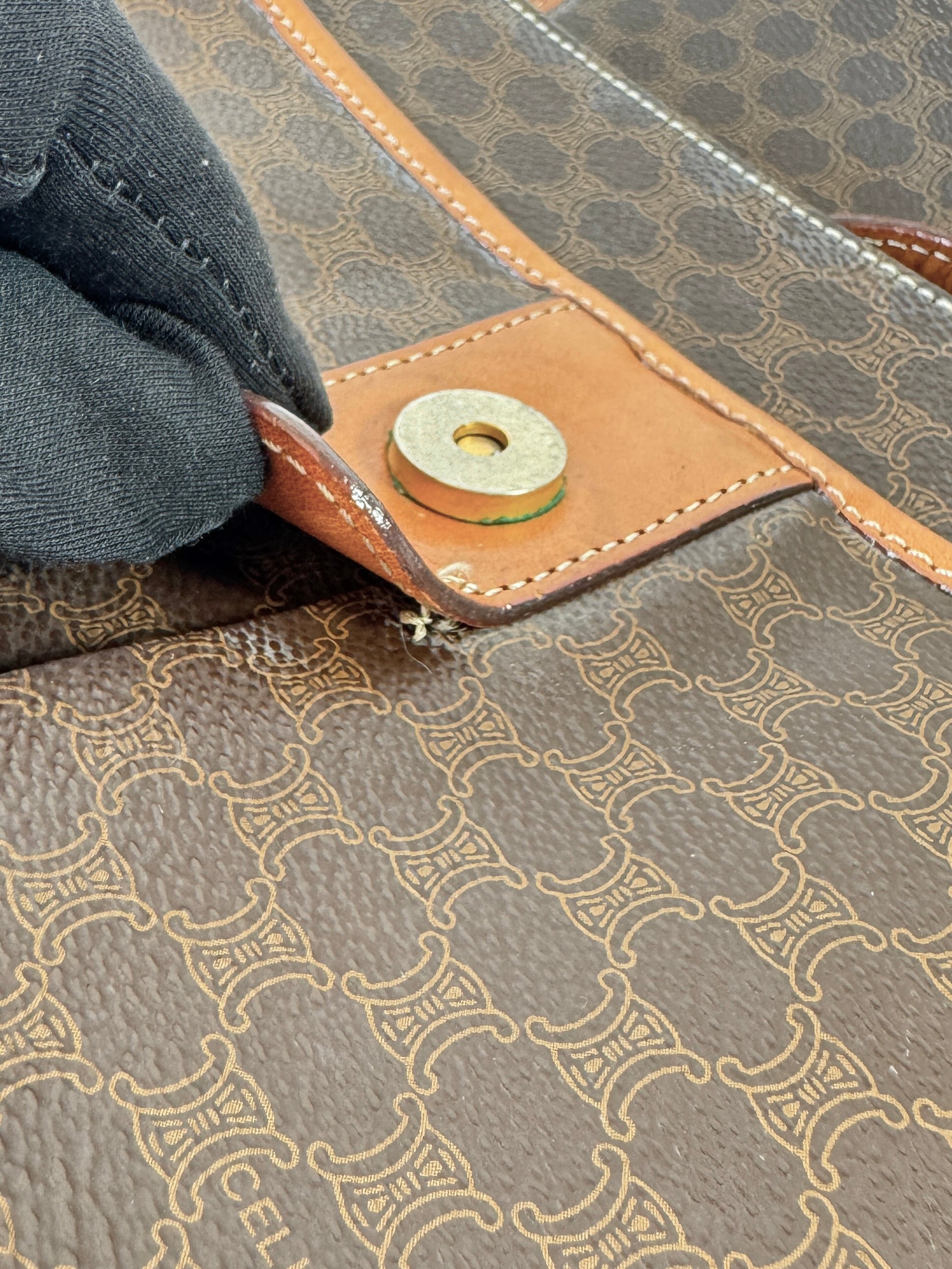 Celine vintage brown Macadame shoulder bag M12