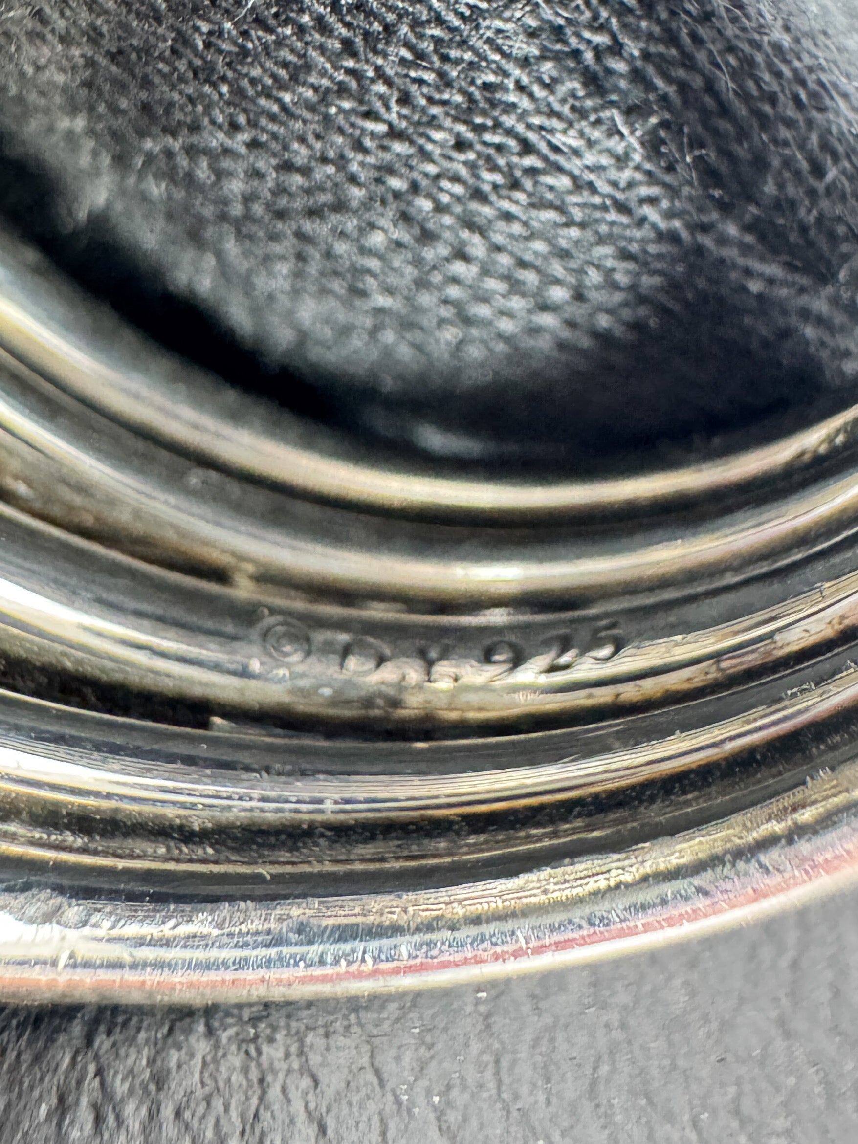 David Yurman sterling silver, diamonds Thoroughbred cushion link ring with diamonds retail $1800