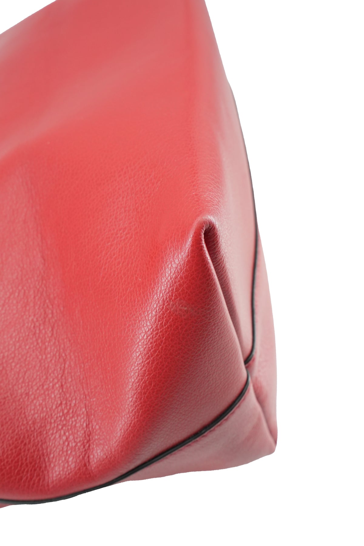 Prada red leather embossed logo satchel 204