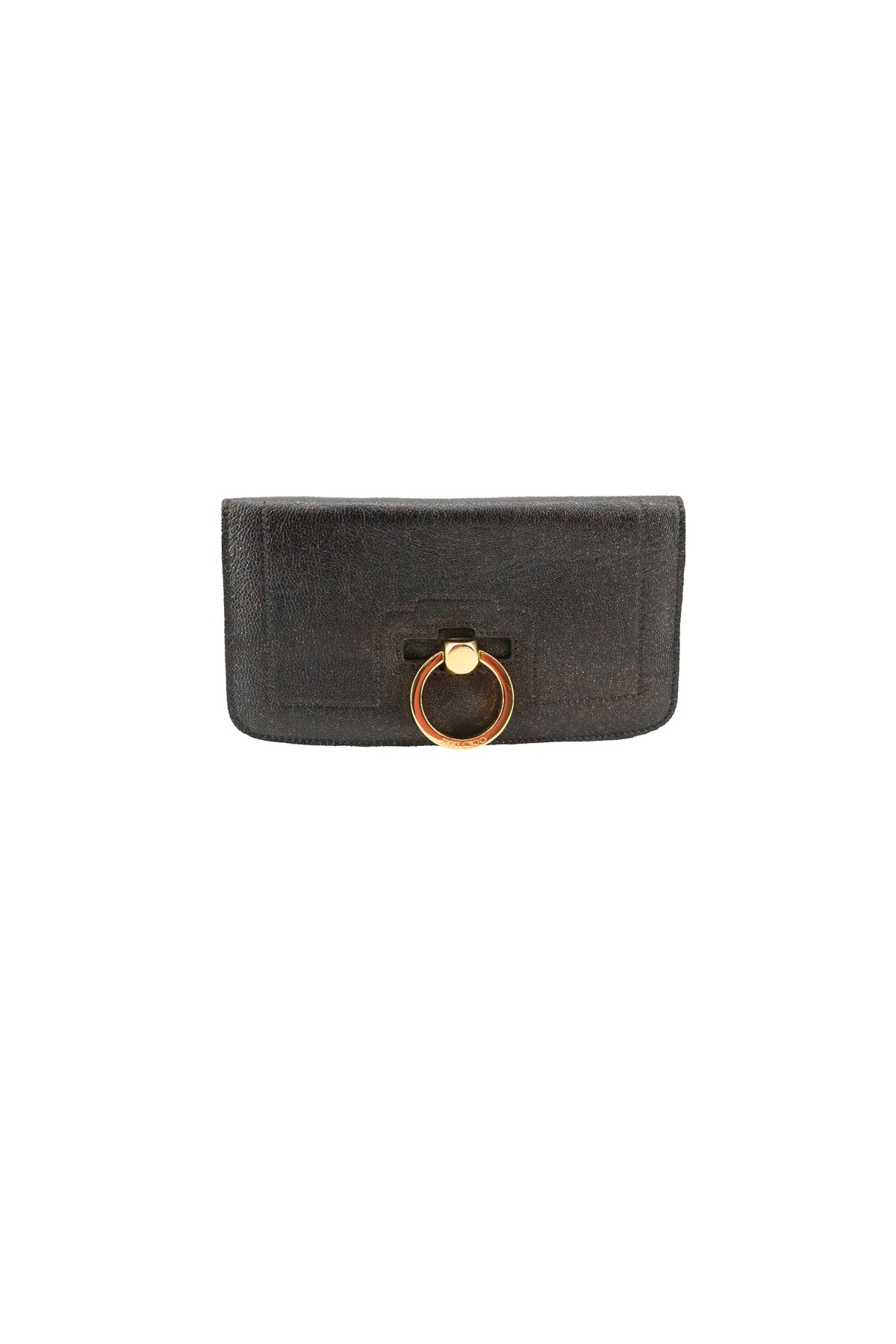 Jimmy Choo brown metallic clutch