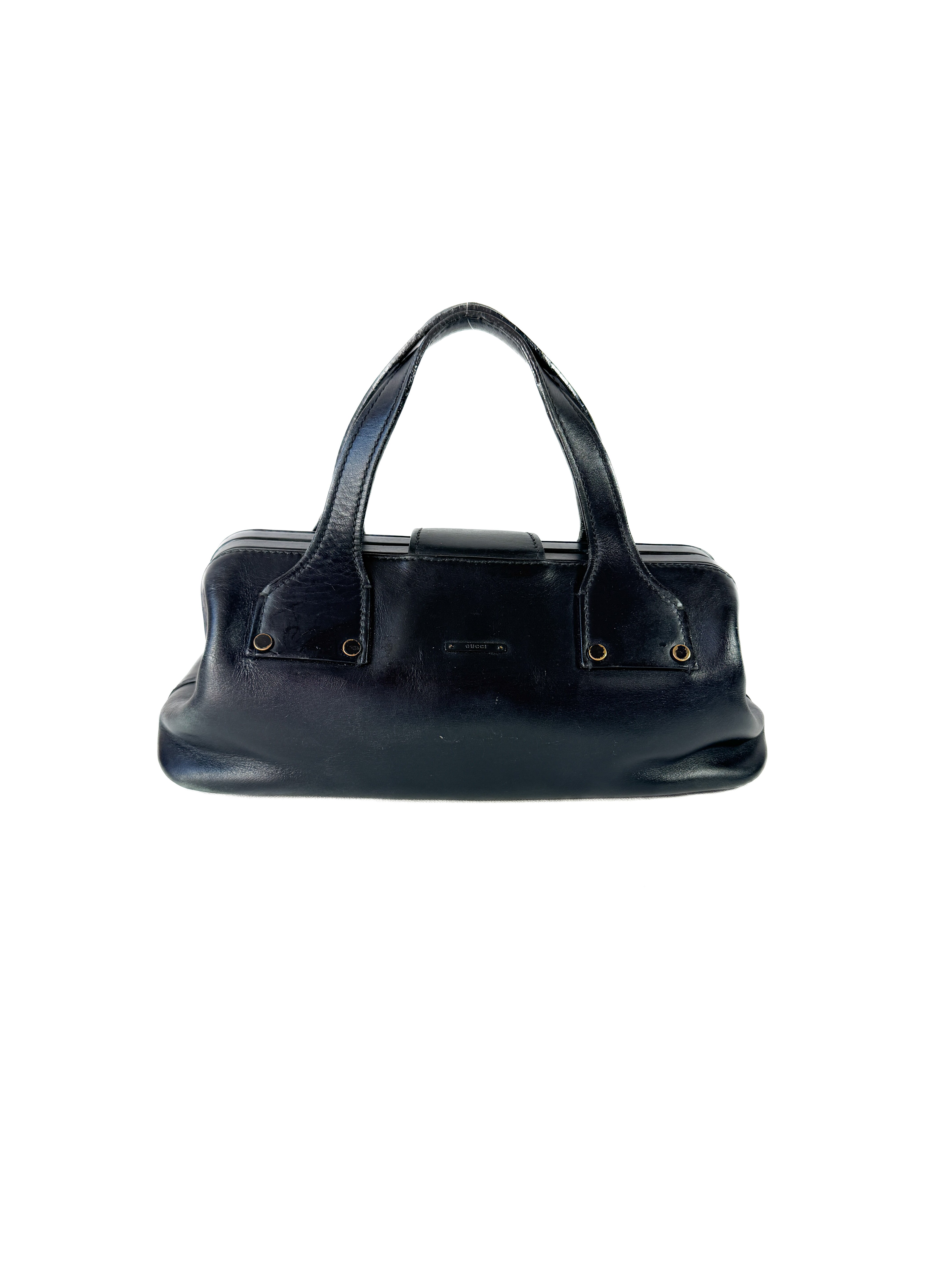 Gucci black leather doctor satchel 105378 002058