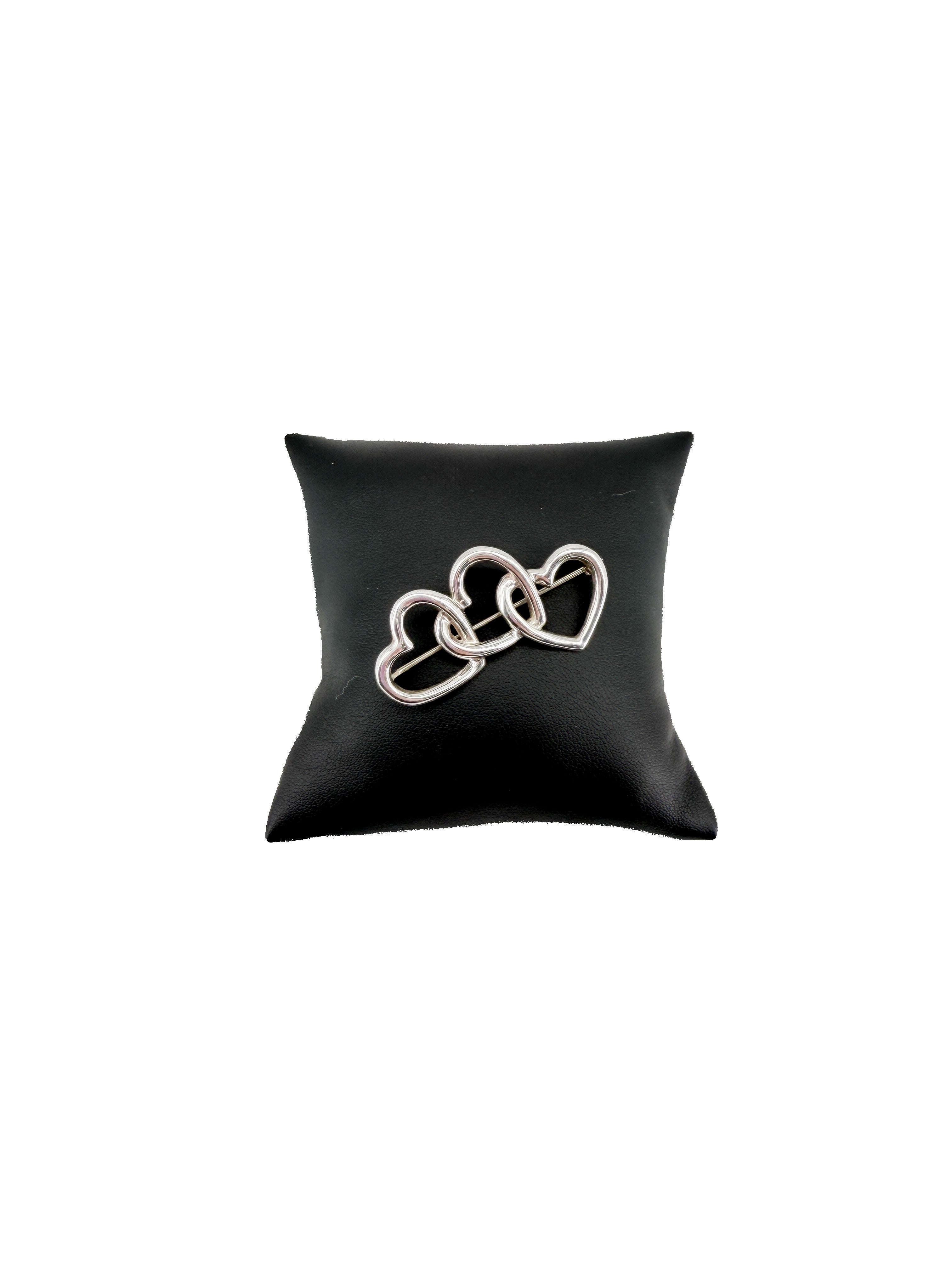 Tiffany & Co Elsa Peretti triple open heart brooch
