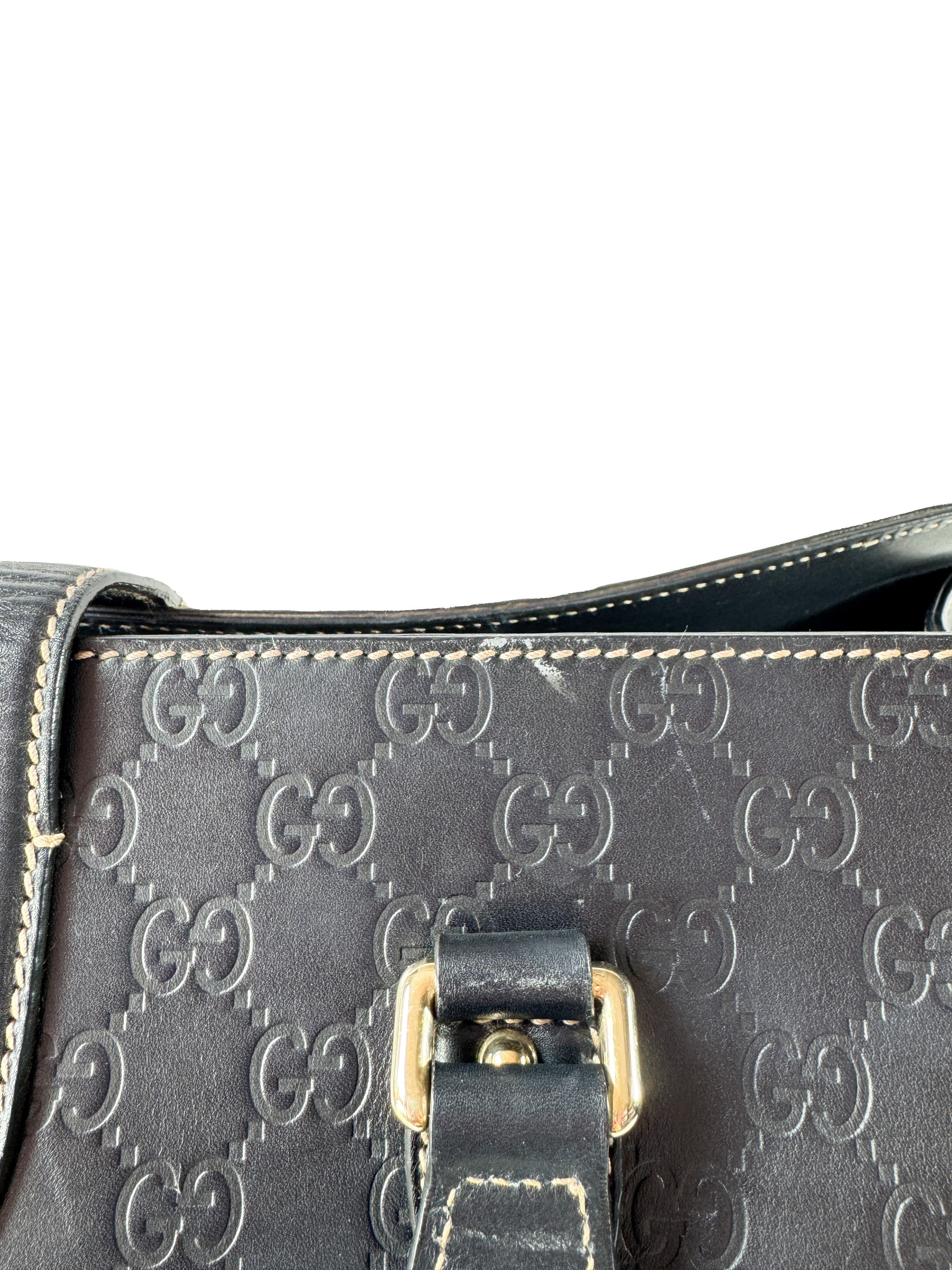 Gucci Guccissima deep navy new Jackie satchel 152610 002058