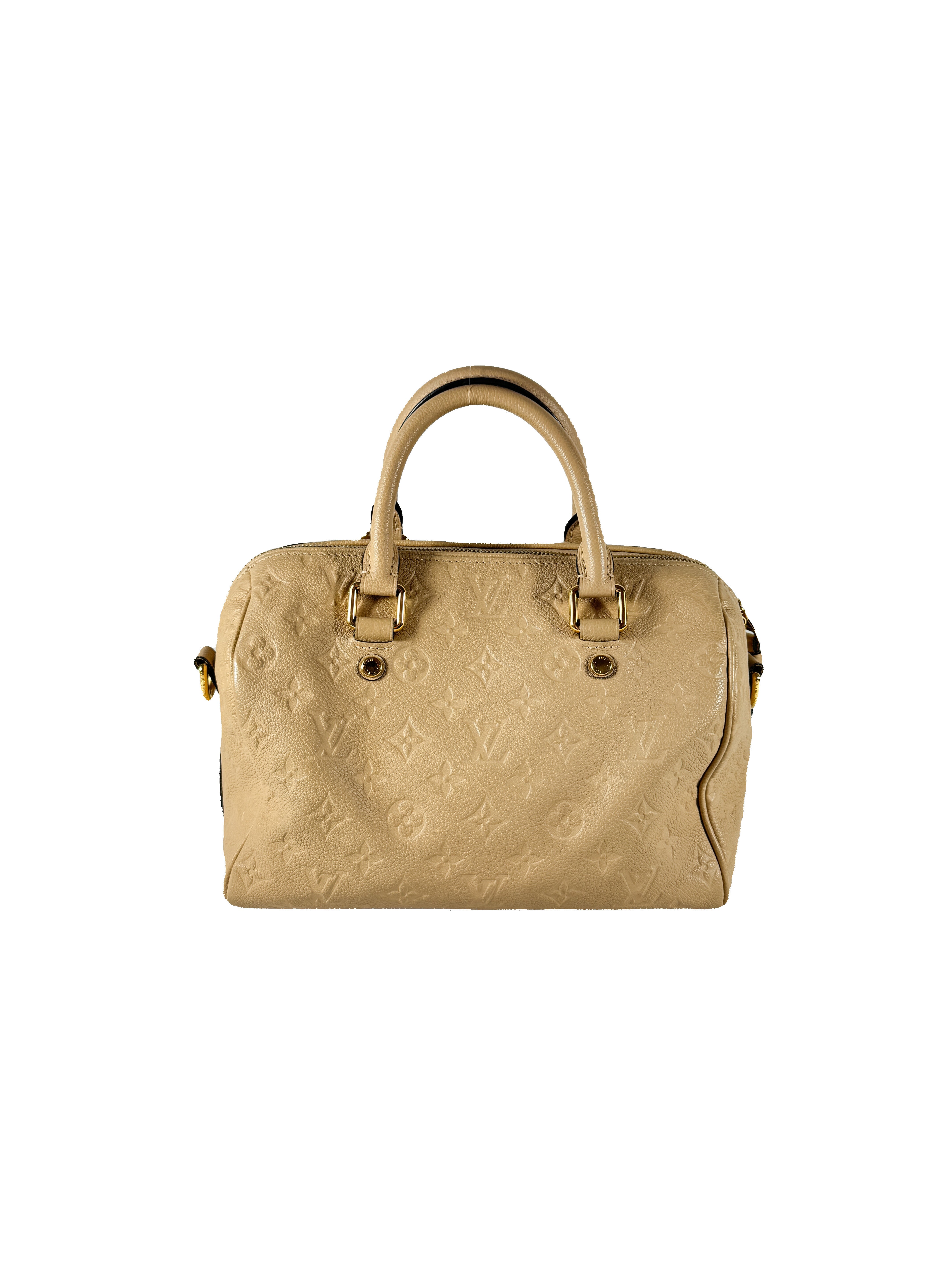 Louis Vuitton monogram beige empreinte speedy 25 bandouliere DU1165