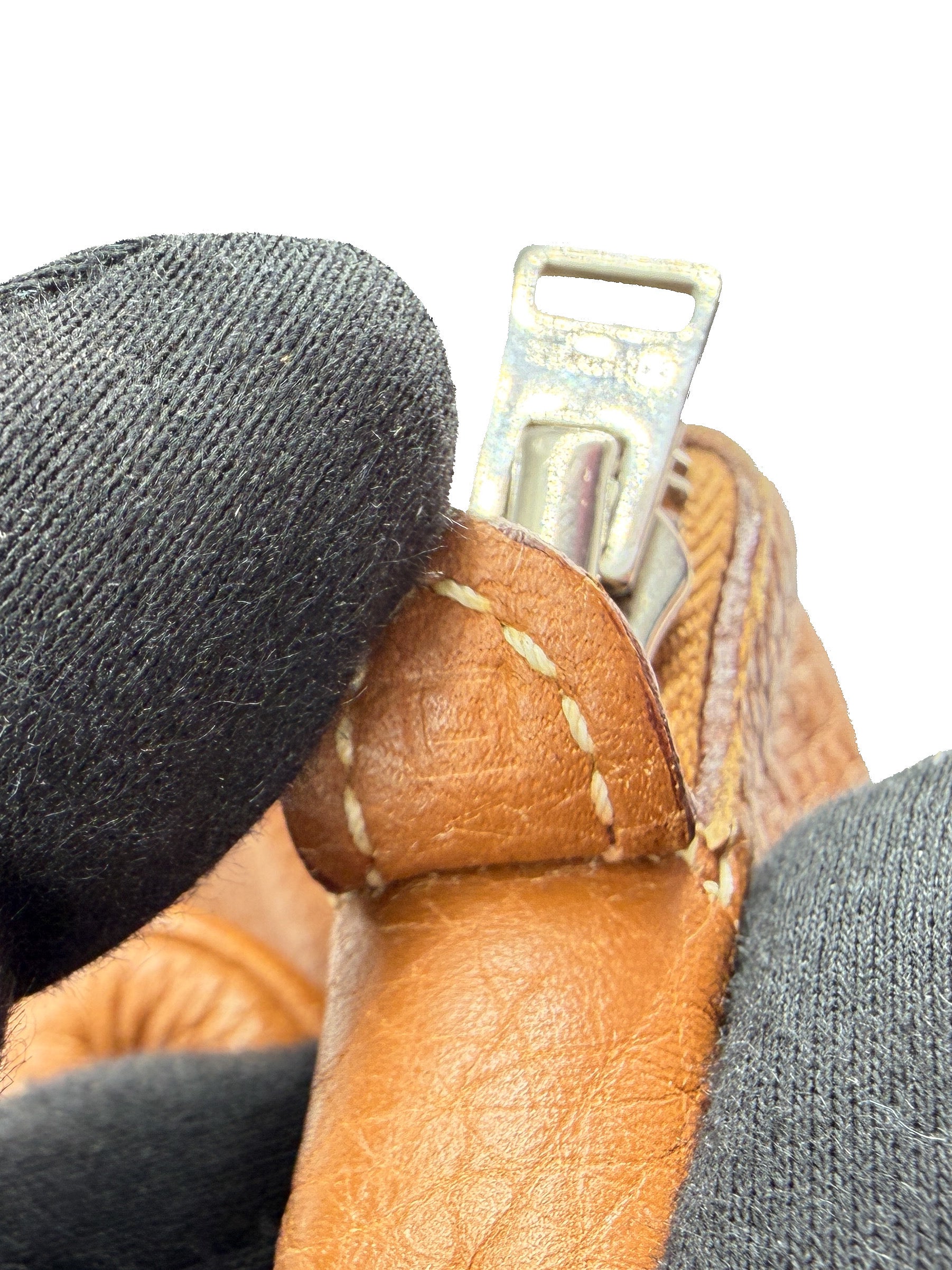 Hermès brown leather Victoria pouch square L