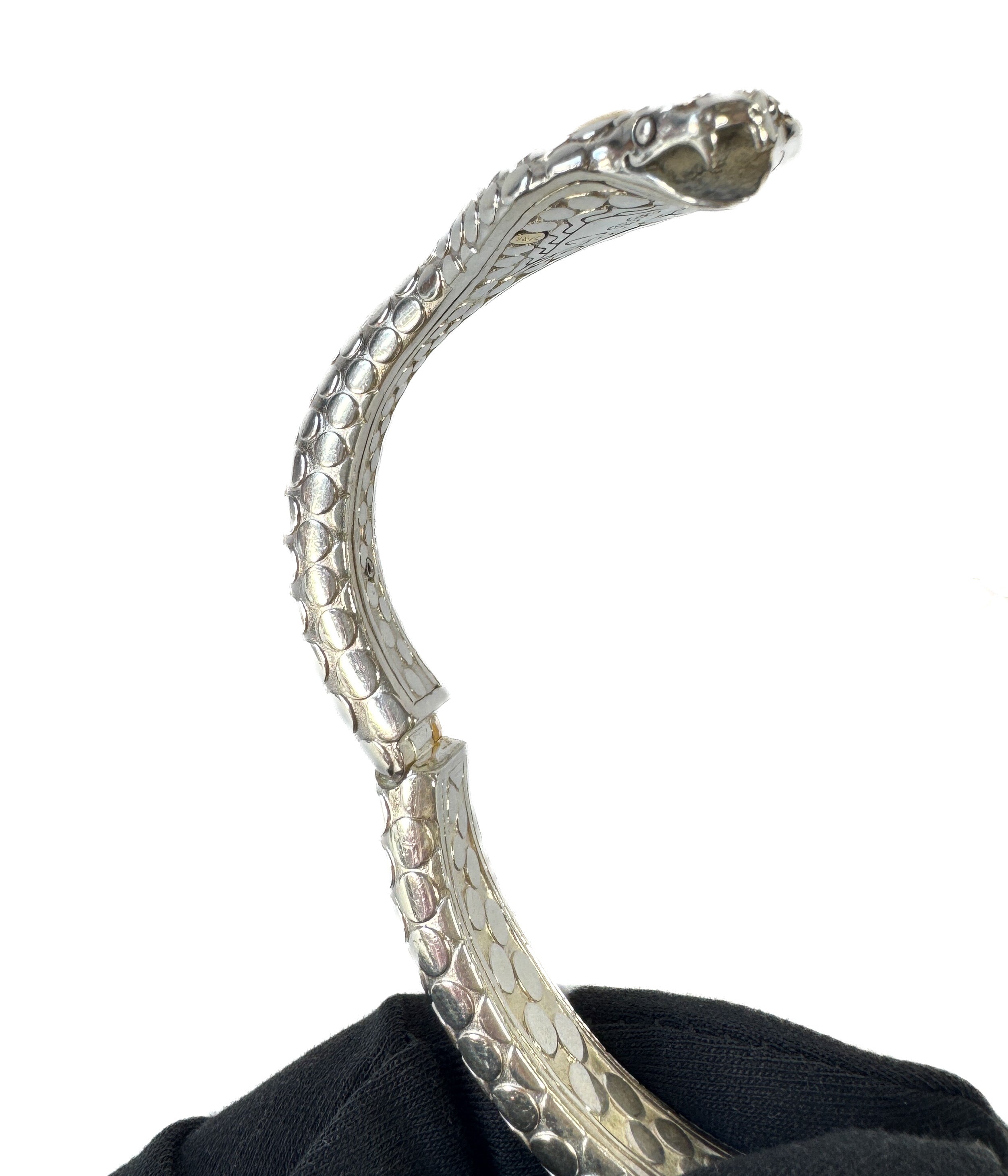 John Hardy sterling silver, yellow gold Viper cuff bracelet