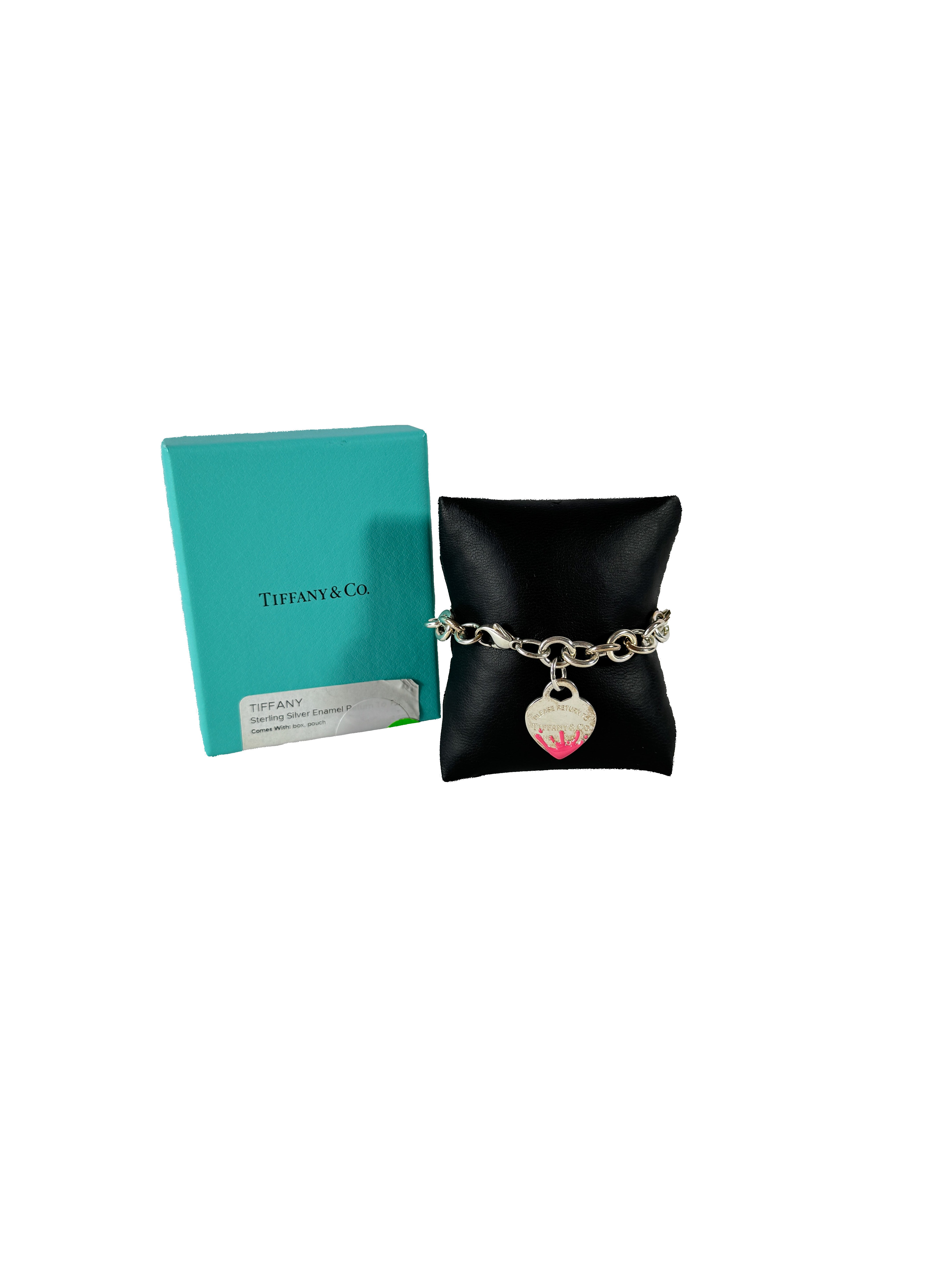 Tiffany & Co sterling silver return to Tiffany color splash heart tag bracelet