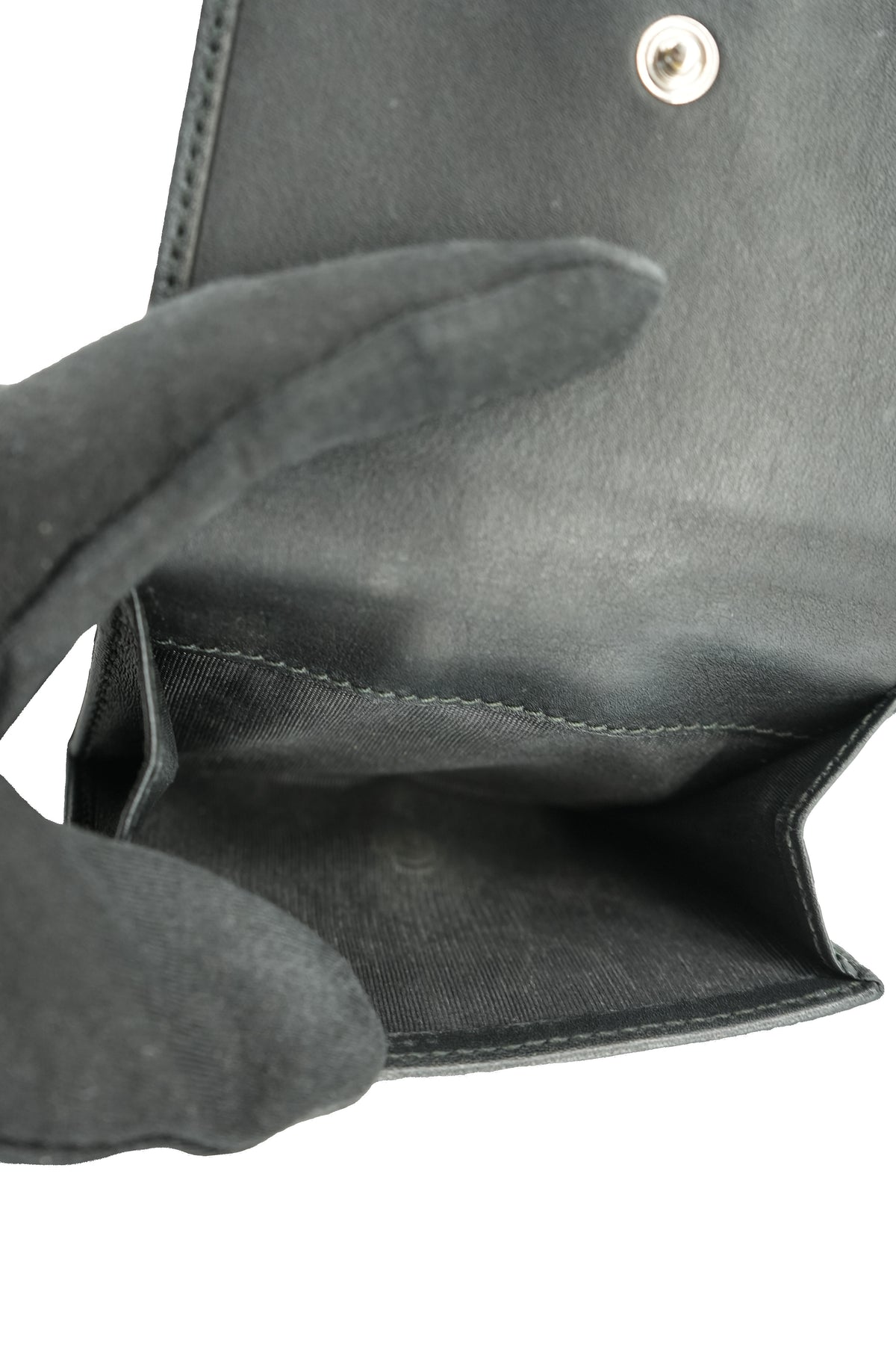 Gucci black sparkling mini french flap wallet 496085