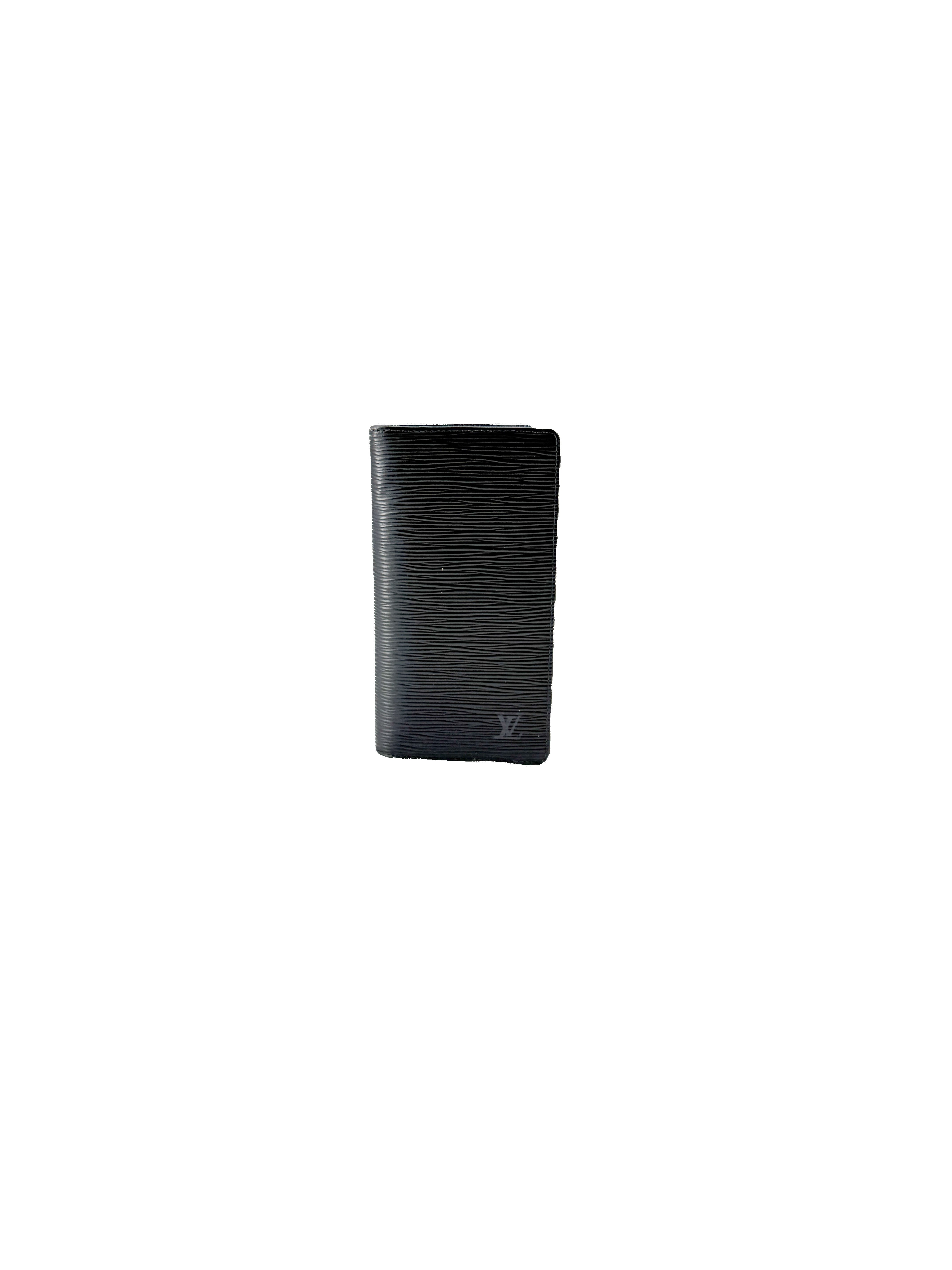 Louis Vuitton black Epi brazza slim wallet CA0041