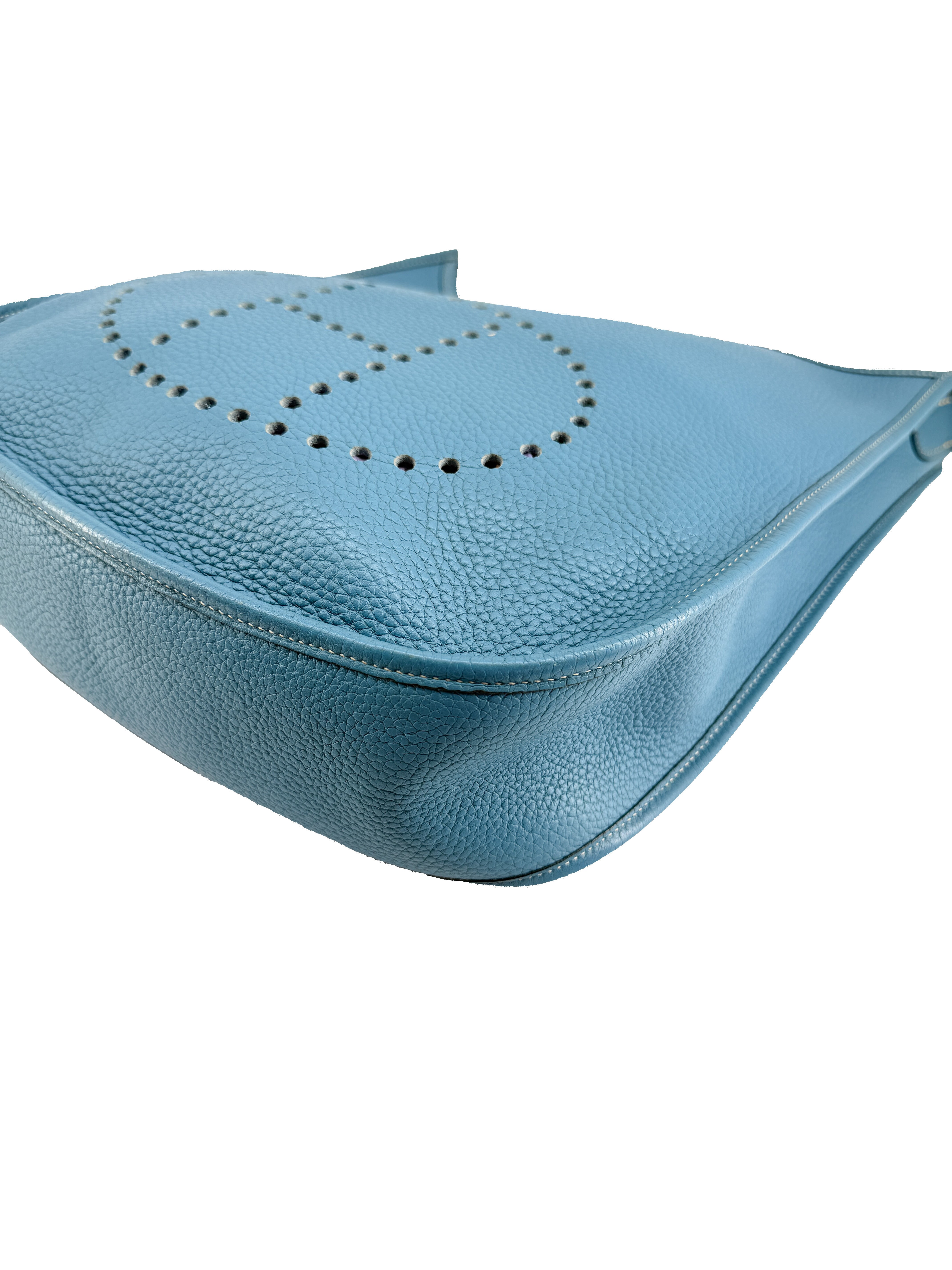 Hermès blue jean Evelyne 1 PM square J