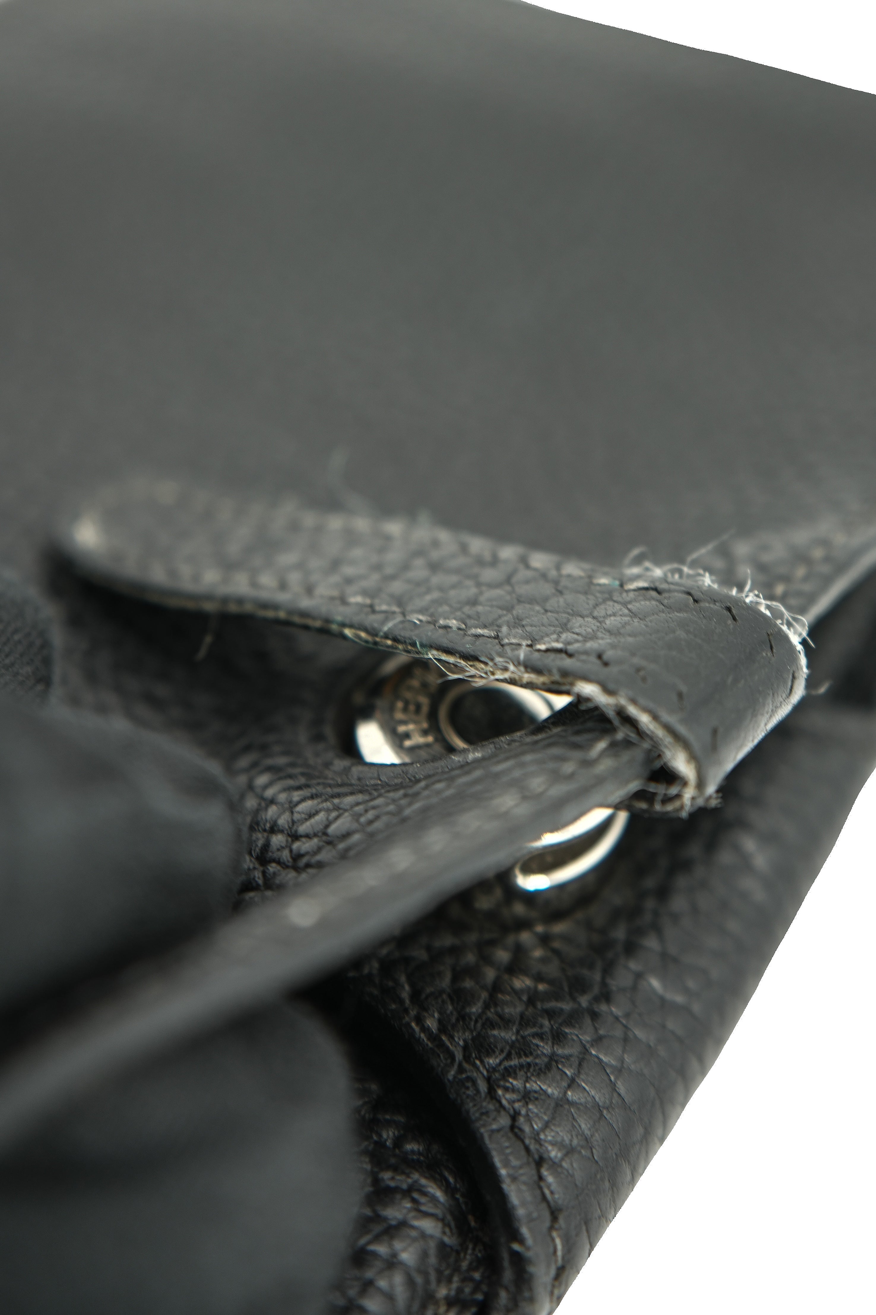 Hermès black leather Dogon wallet sqaure H