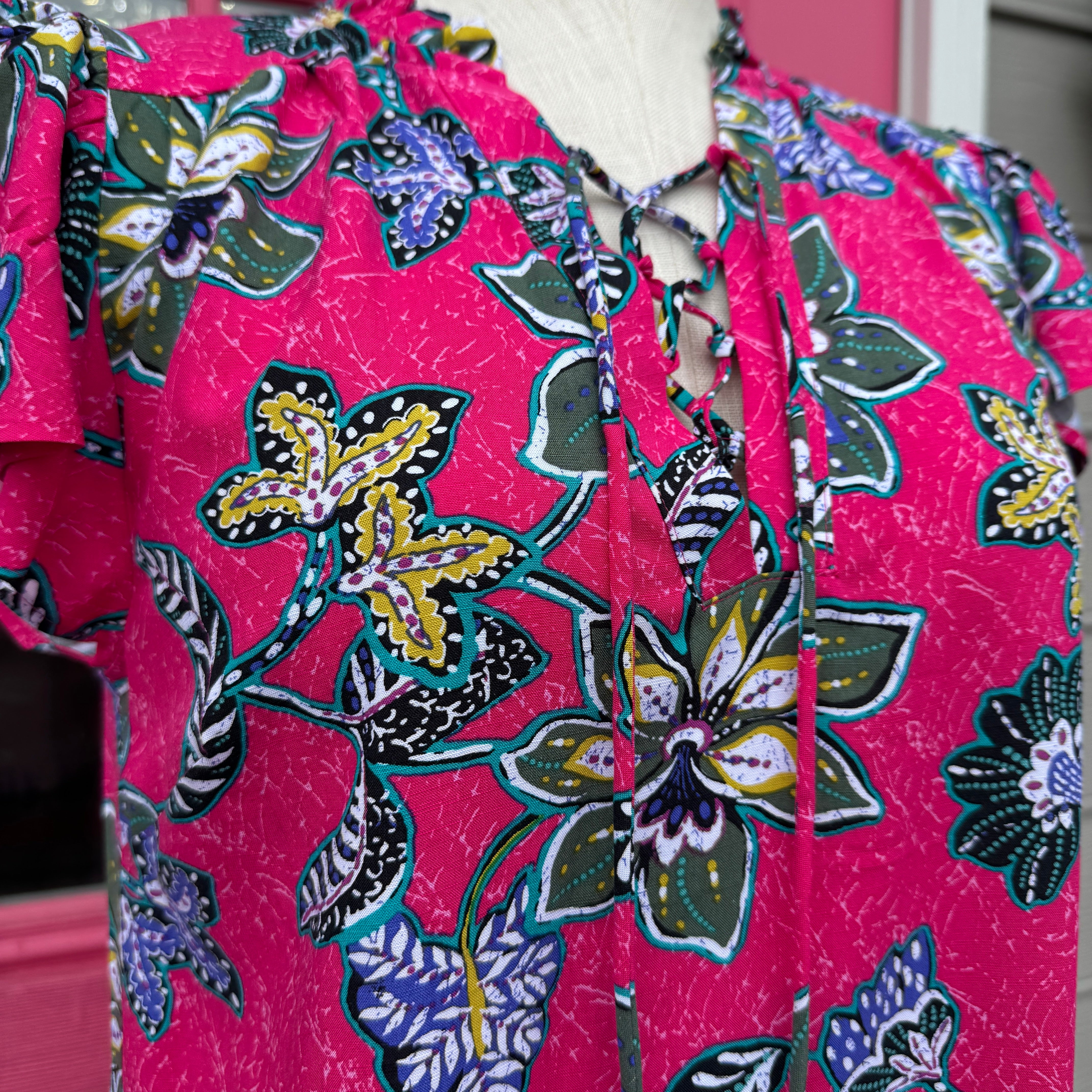 Ann Taylor LOFT pink floral short sleeve dress size XS NWT