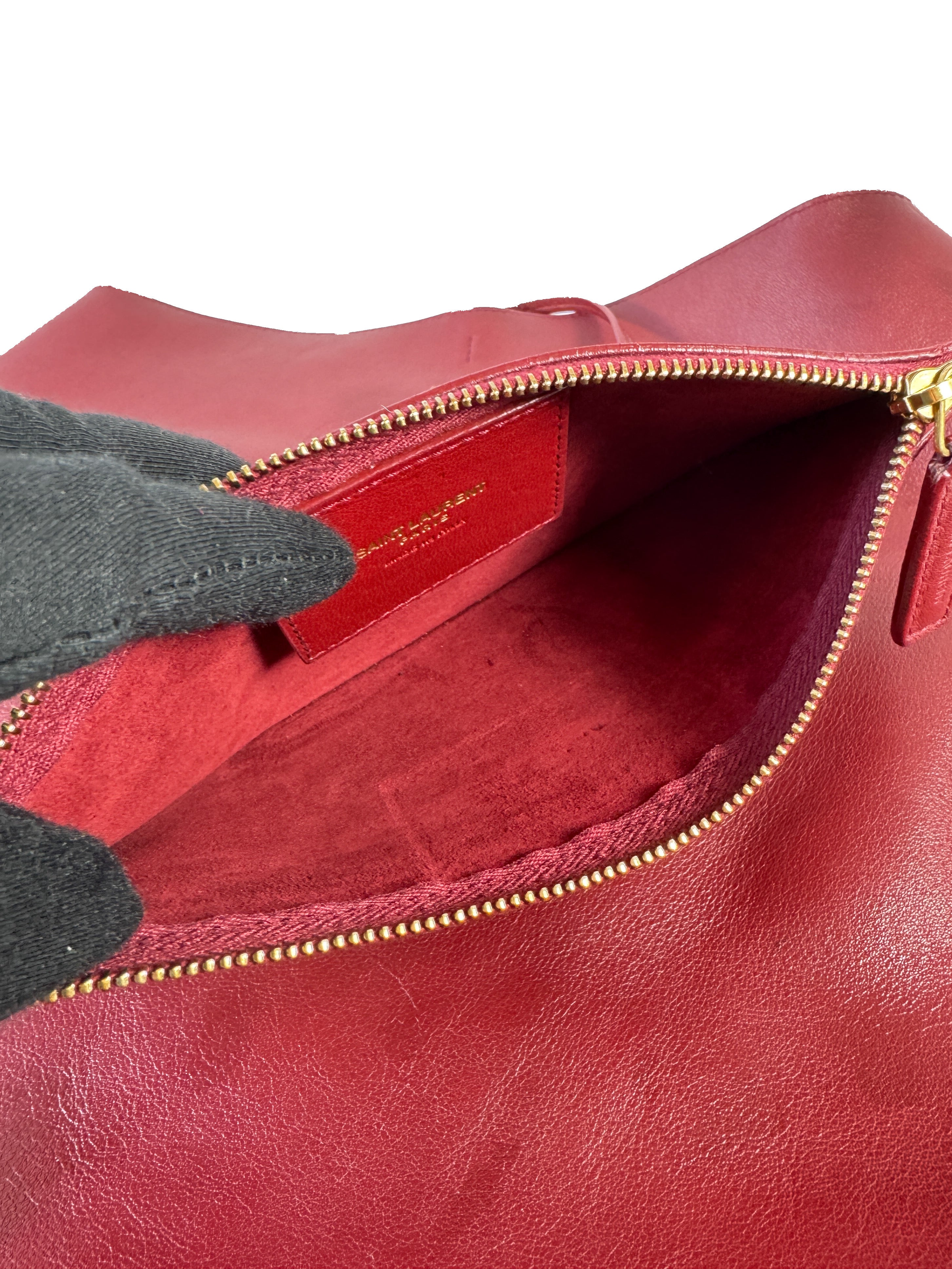 Saint Laurent red Suzanne chain strap shoulder bag 0720