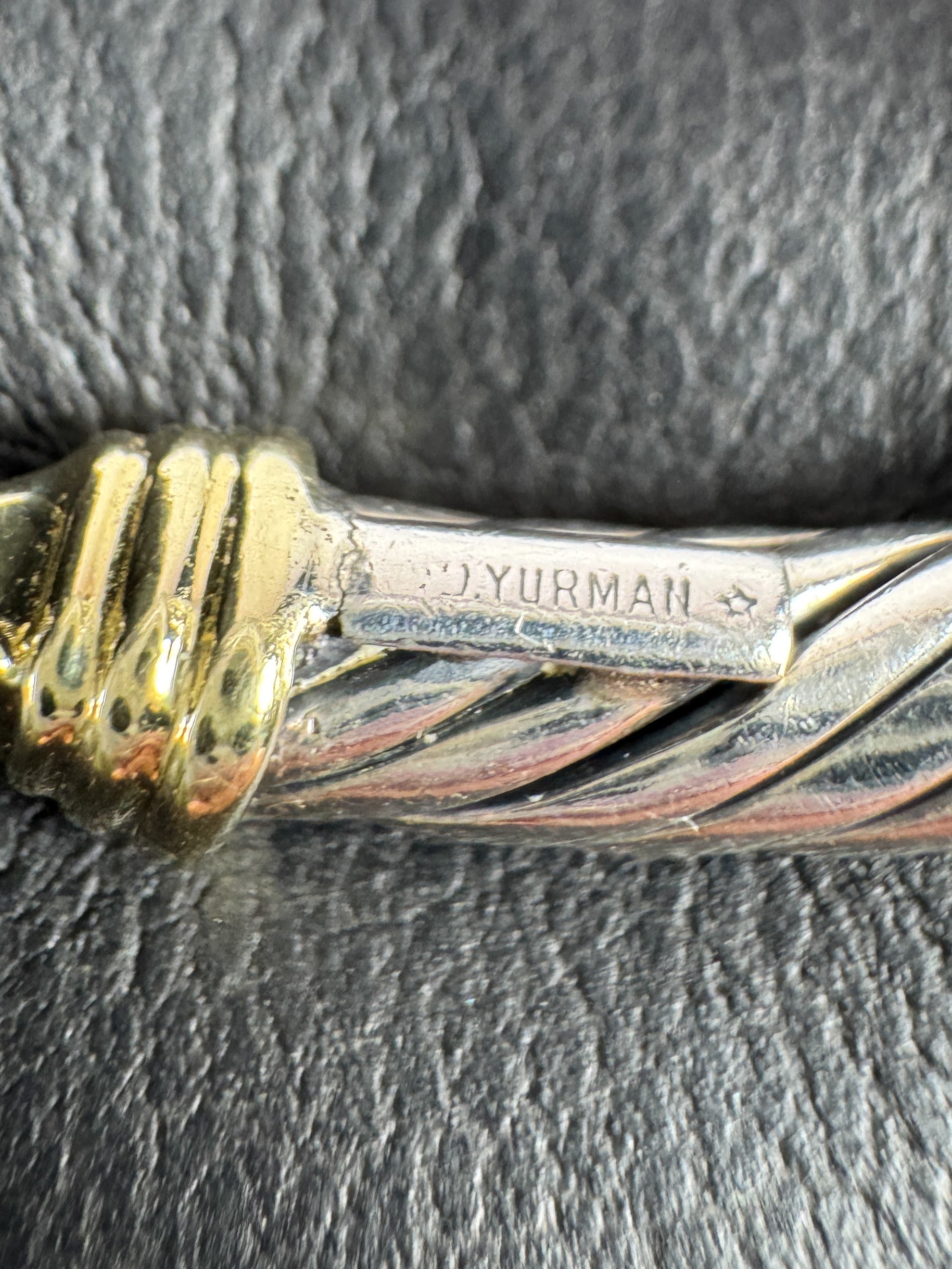 David Yurman sterling silver 14k gold 5mm buckle cable bracelet