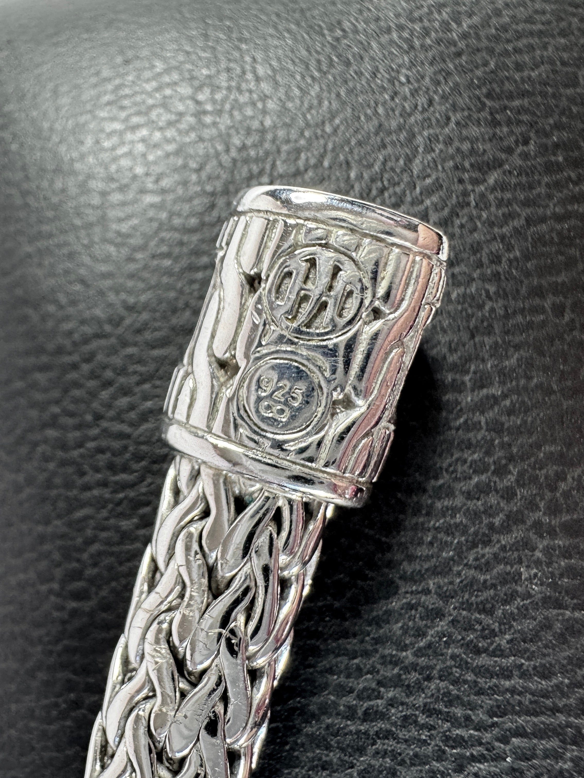 John Hardy sterling silver pave diamond classic chain bracelet