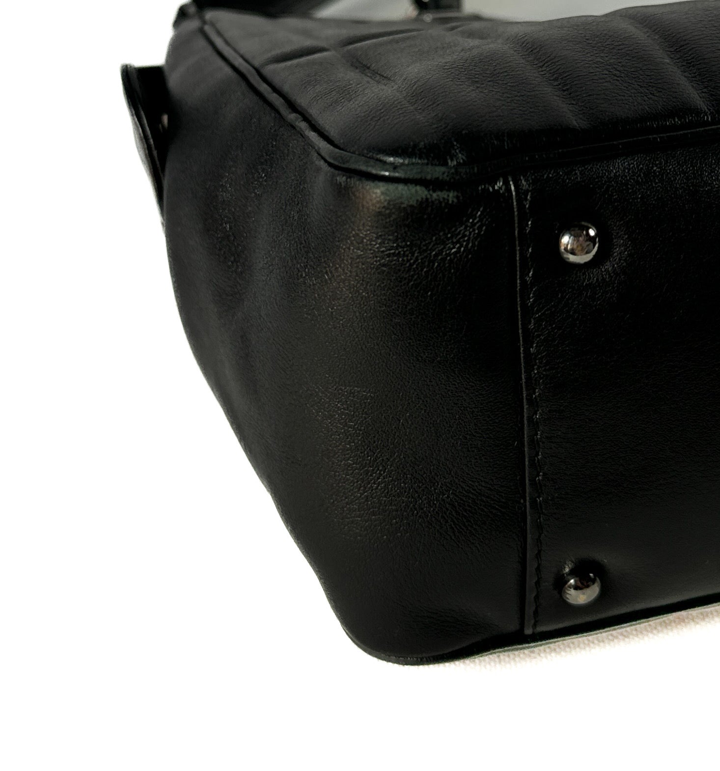 Chanel black calfskin vertical quilted Lax bag