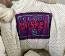 Gucci white retro basket high top sneakers size 38.5 BOX